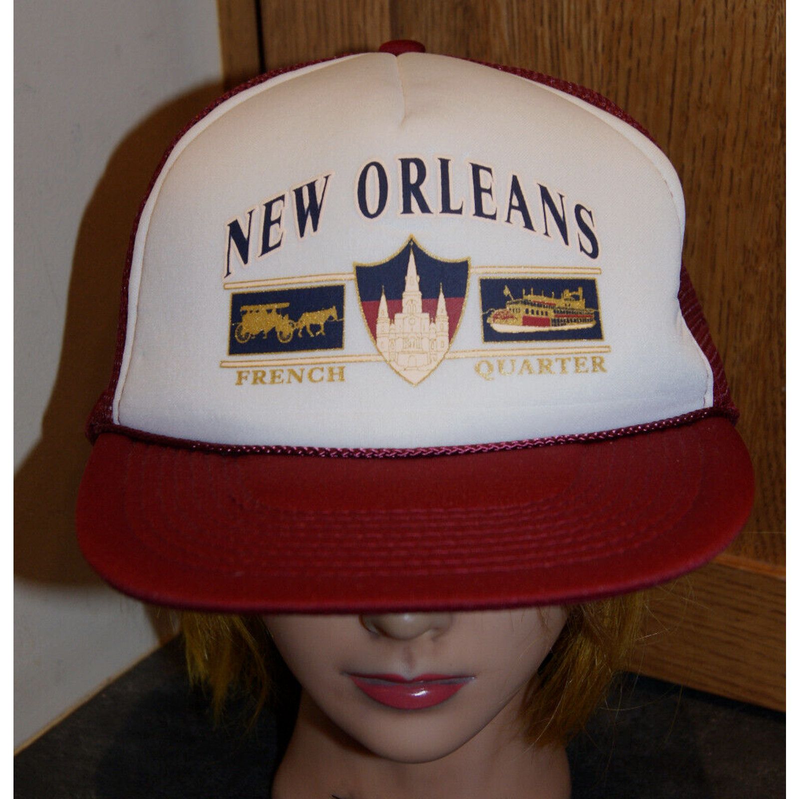 Other VTG 90s New Orleans French Quarter Rope Mesh Trucker Hat Cap Size ONE SIZE - 1 Thumbnail