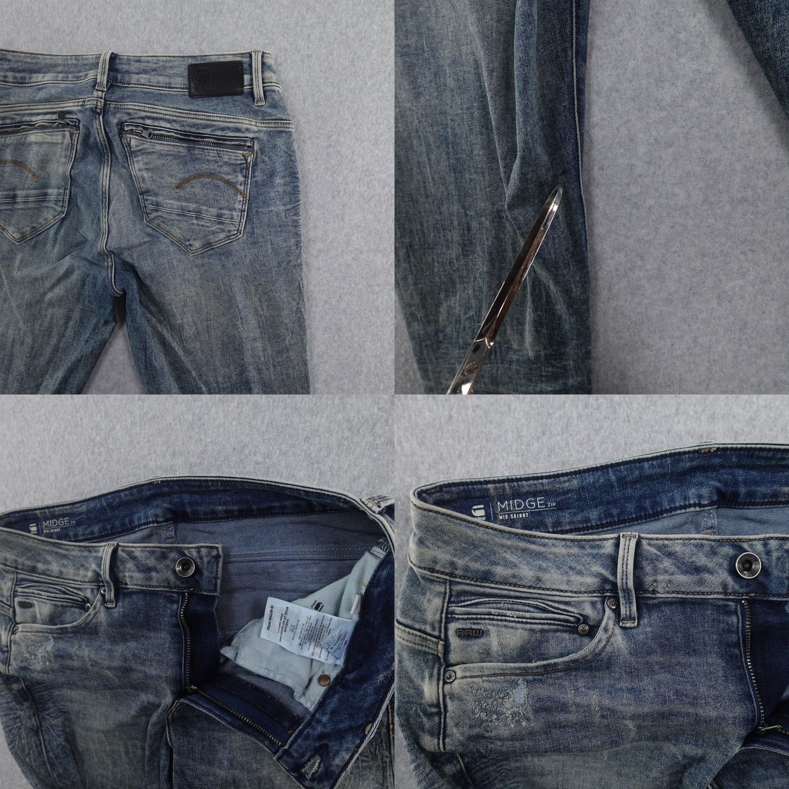 G-Star G-Star Jeans Skinny 31 (31X33) Denim Blue Wash Womens 5-Pocket Stretch Slim Mid Mafid VINTAGE? (No) Size 24" / US 00 / IT 34 - 10 Thumbnail