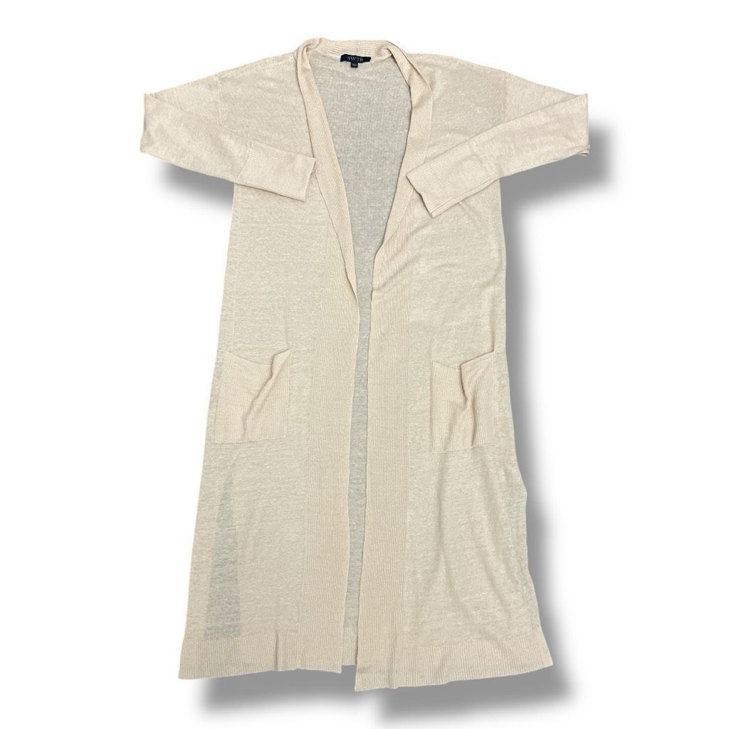 Other SWTR Duster 100% Linen Tan Duster Lightweight Pocket Cardiga Size M / US 6-8 / IT 42-44 - 2 Thumbnail