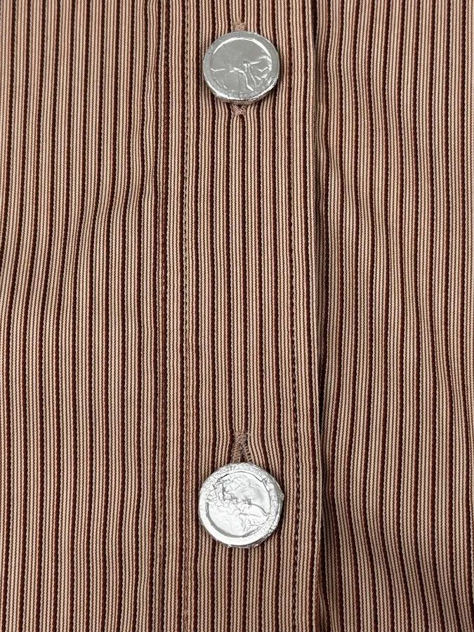 Gucci SS2007 Gucci Apricot Officer Collar Striped Shirt by Frida Giannini Size US M / EU 48-50 / 2 - 8 Thumbnail