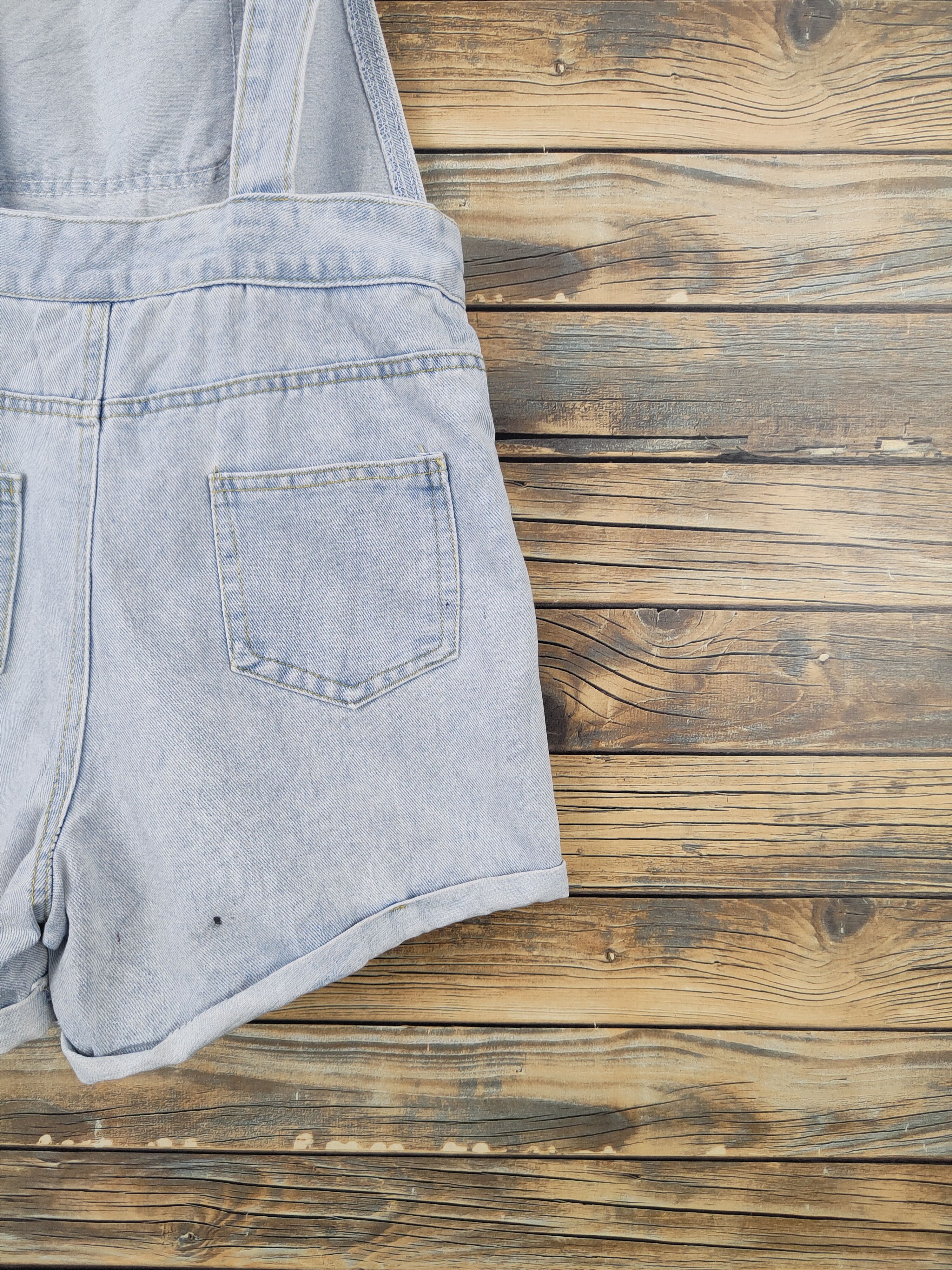 Japanese Brand × Vintage Yishanfushi Light Blue Denim Shortall Jumpsuits Size 28" / US 6 / IT 42 - 12 Thumbnail
