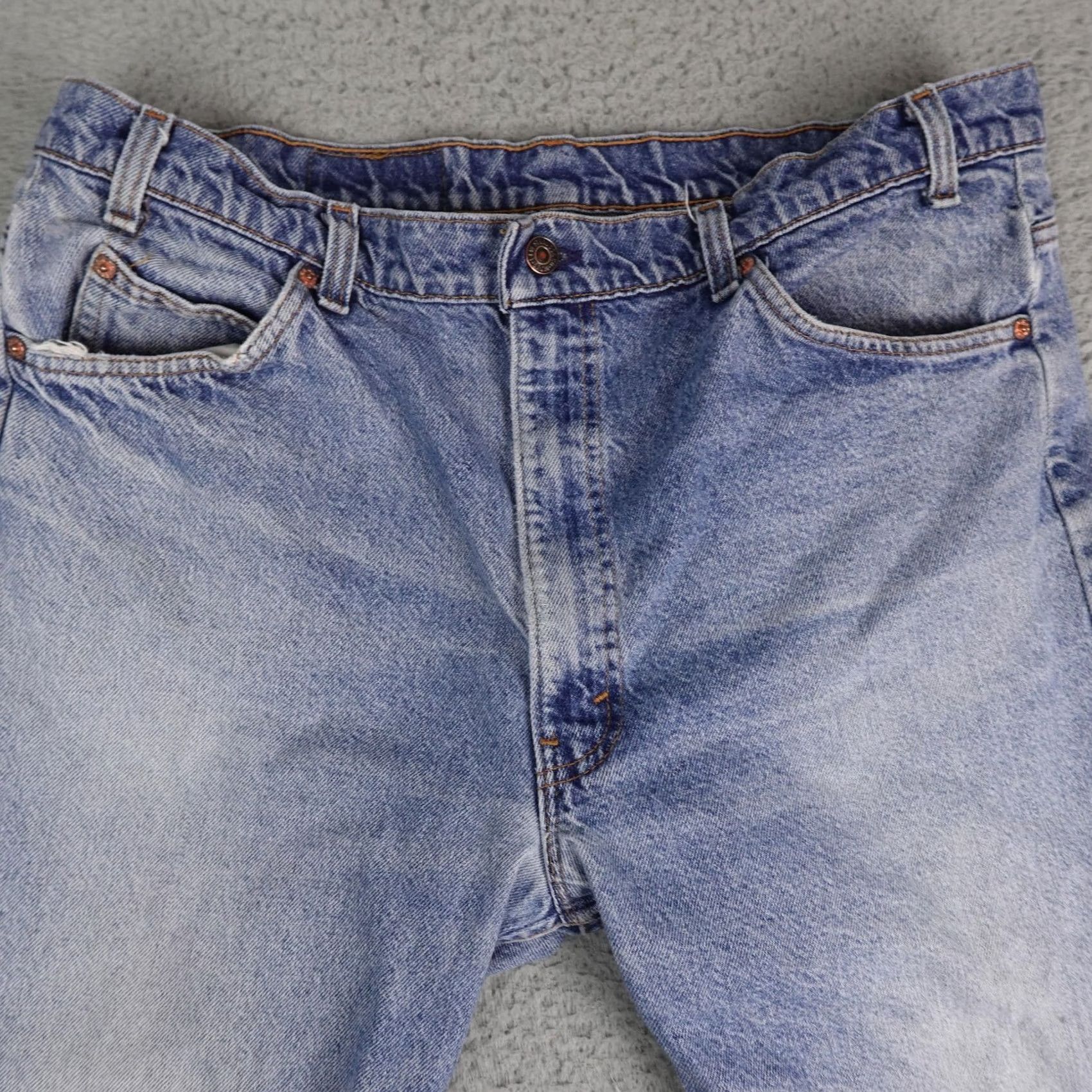 Levi's VINTAGE Levi's 505 Jeans Mens 40x30 (Fits 36x28) Blue Denim Orange Tab Made USA 90s Retro Size US 40 / EU 56 - 6 Thumbnail