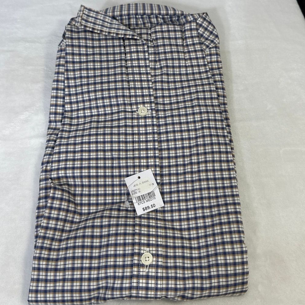 Jos. A. Bank Jos A Bank 1905 brrr Tailored Fit Blue Plaid Shirt Medium Size US M / EU 48-50 / 2 - 4 Thumbnail