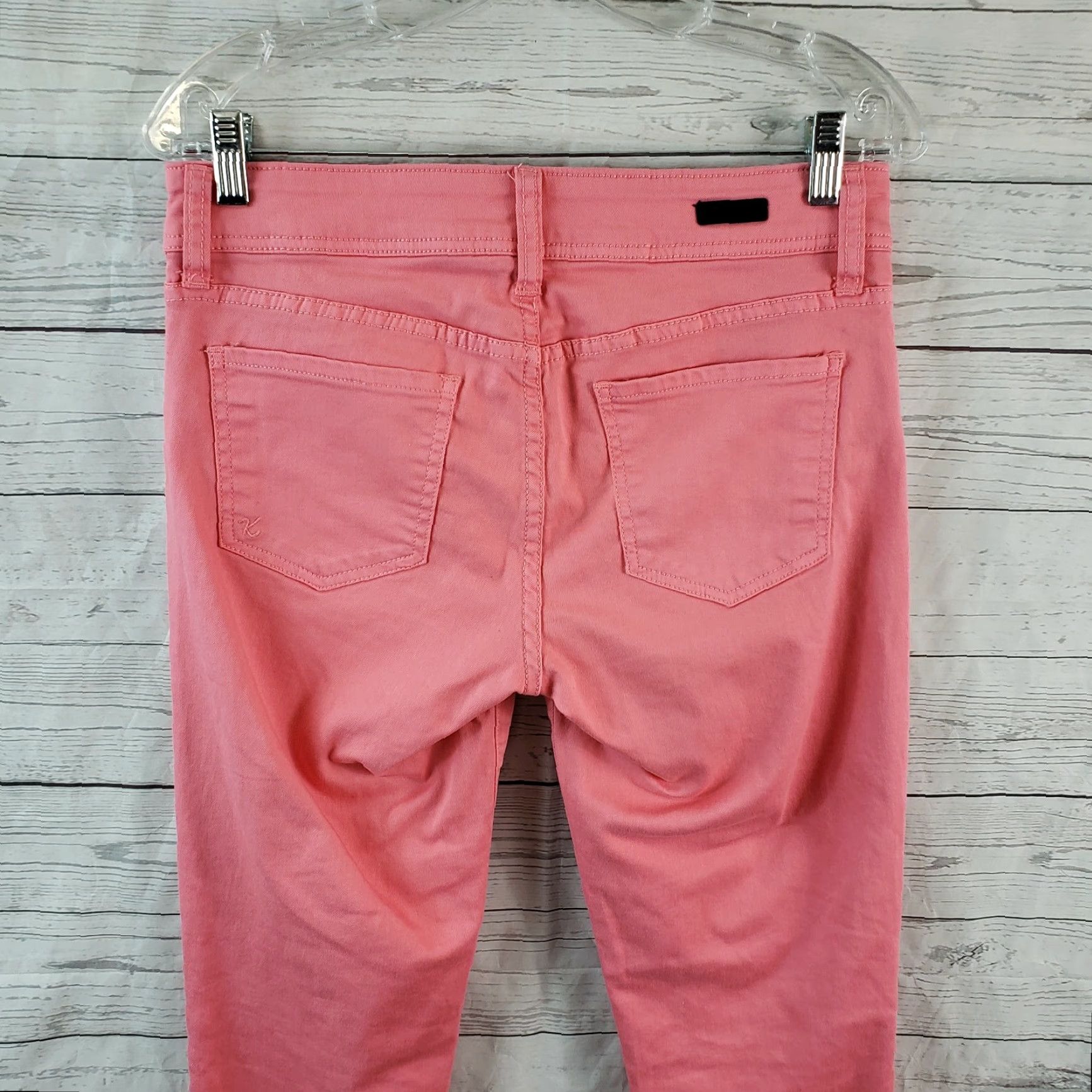 Vintage KUT from the Kloth Womens Cameron Straight Leg Cropped Jeans Sz 4 Pink Cuffed Size 27" / US 4 / IT 40 - 4 Thumbnail