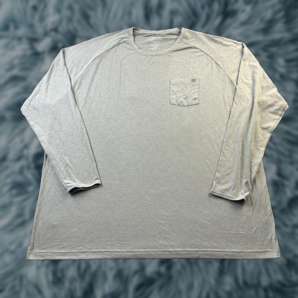 Vintage Huk Shirt Mens 3XL Gray Fishing Performance Long Sleeve Shirt Pullover Crew Neck Casual Activewear Size US XXL / EU 58 / 5 - 1 Thumbnail