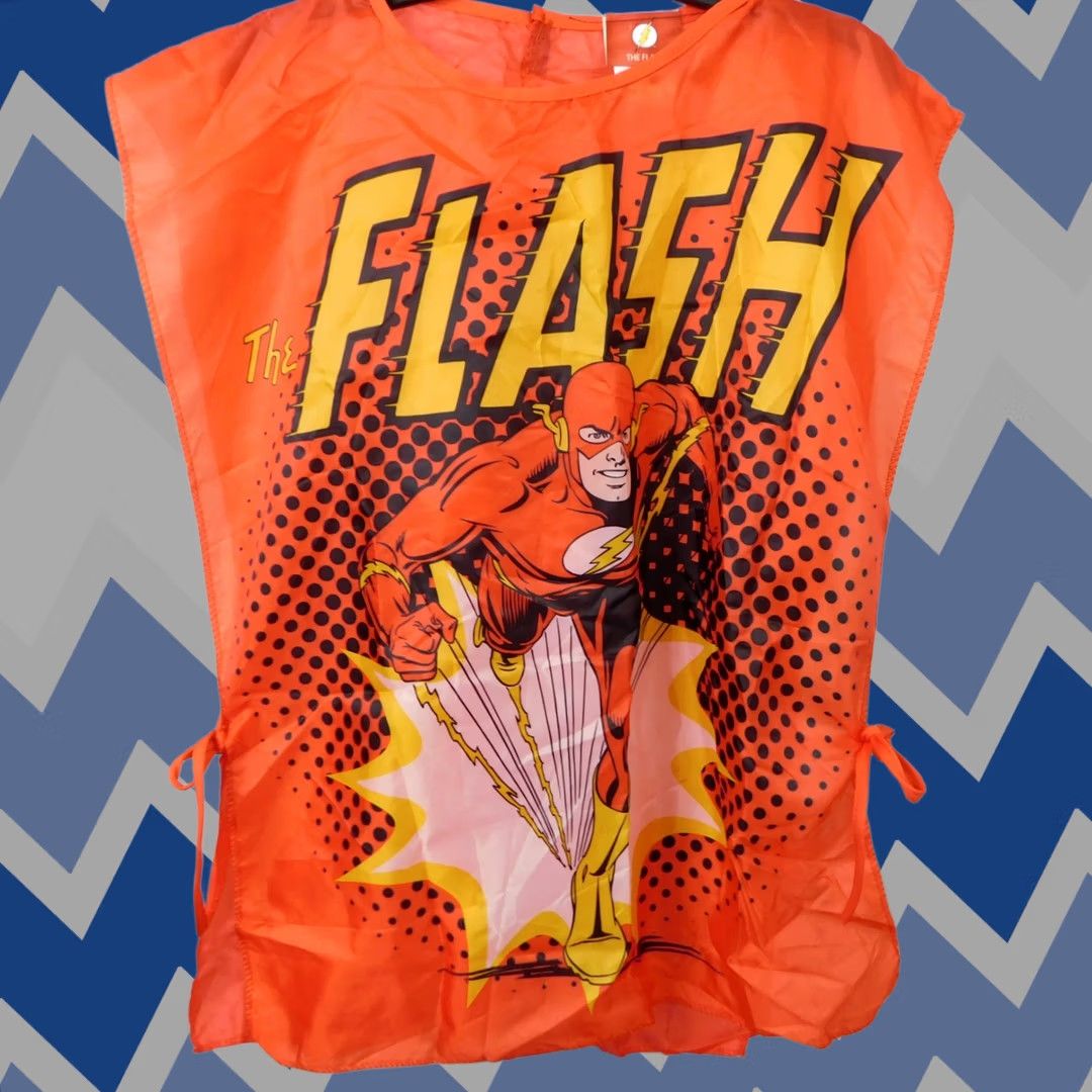 Vintage Ben Cooper Retro-Style Halloween Costume The Flash Tie-Side Tunic Rubie's One Size Red Polyester Tops & Shirts Adults Womens Mens Girls Boys Size ONE SIZE - 1 Thumbnail