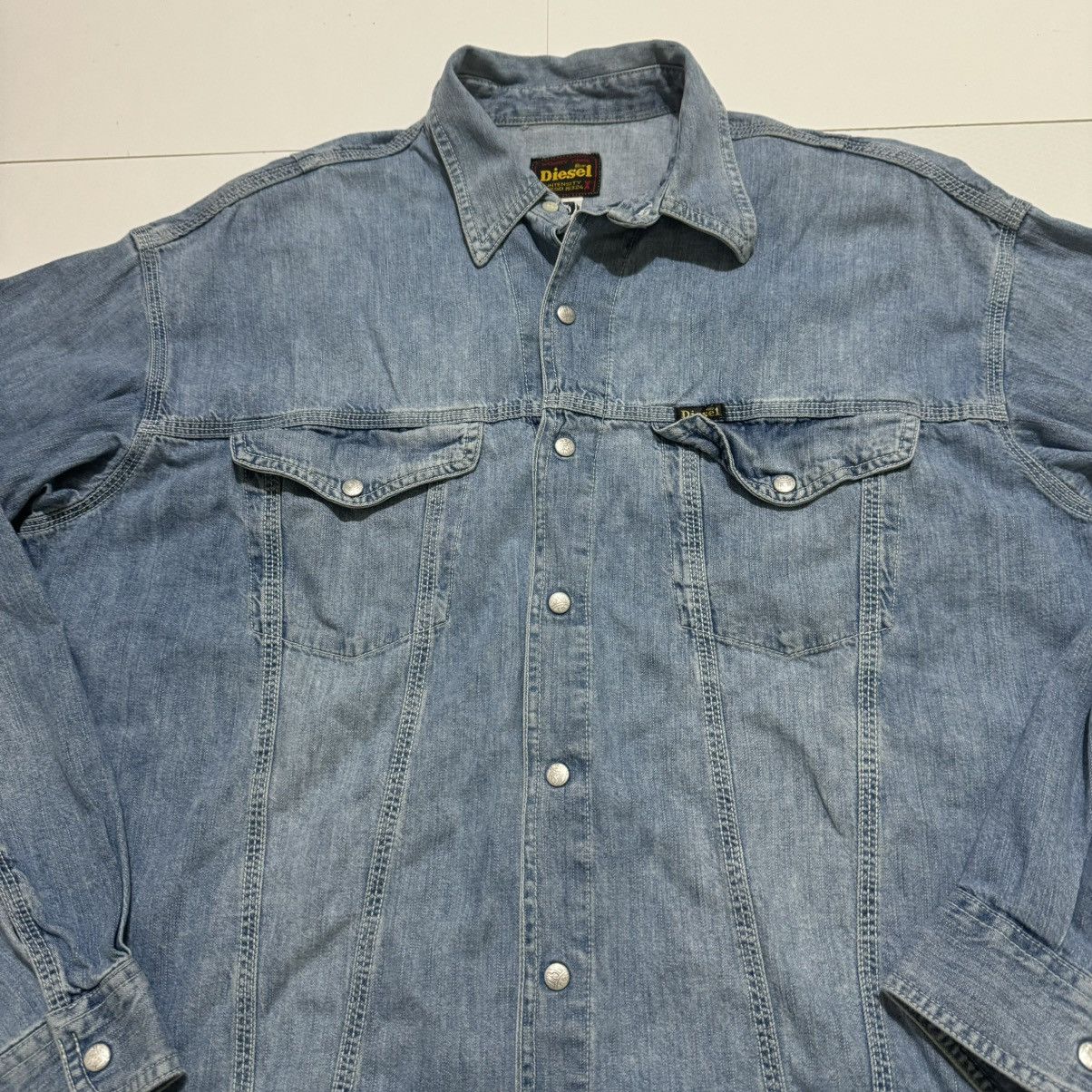 Diesel Diesel Vintage 90’s Denim Shirt Light Blue Jeans Snap Button Size US XL / EU 56 / 4 - 2 Thumbnail