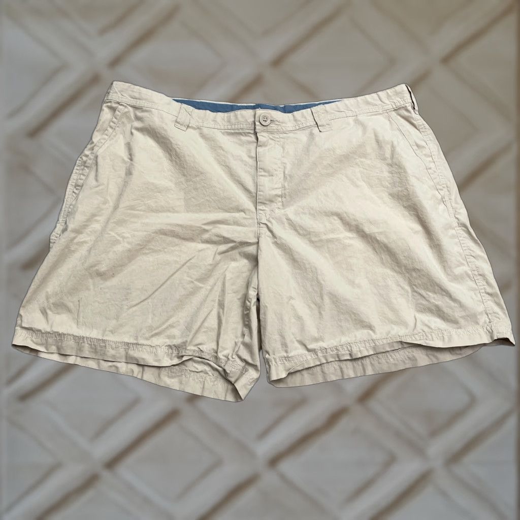 Vintage Columbia Chino Shorts Mens 42x8 Beige Pockets 100% Cotton Casual Outdoor Fish Size US 42 / EU 58 - 1 Thumbnail