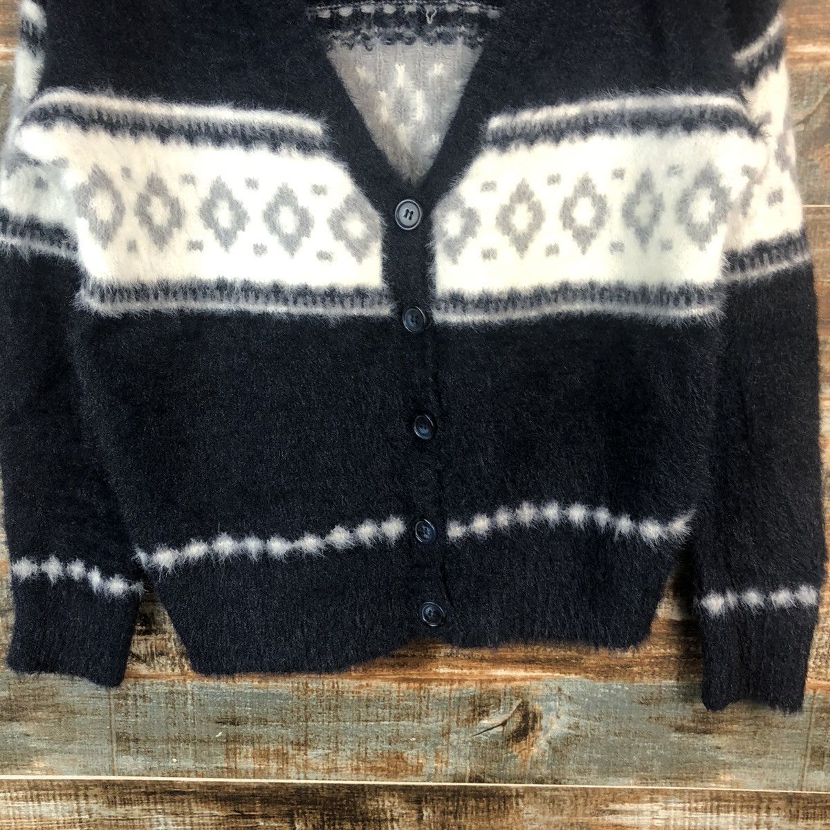 Japanese Brand DL Samansa Mos2 Black Cardigan Knitweaer #C398 Size M / US 6-8 / IT 42-44 - 6 Thumbnail