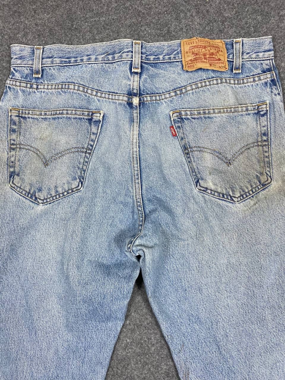 Levi's vintage levis 505 regular fit lightwash denim nice design Size US 38 / EU 54 - 3 Thumbnail