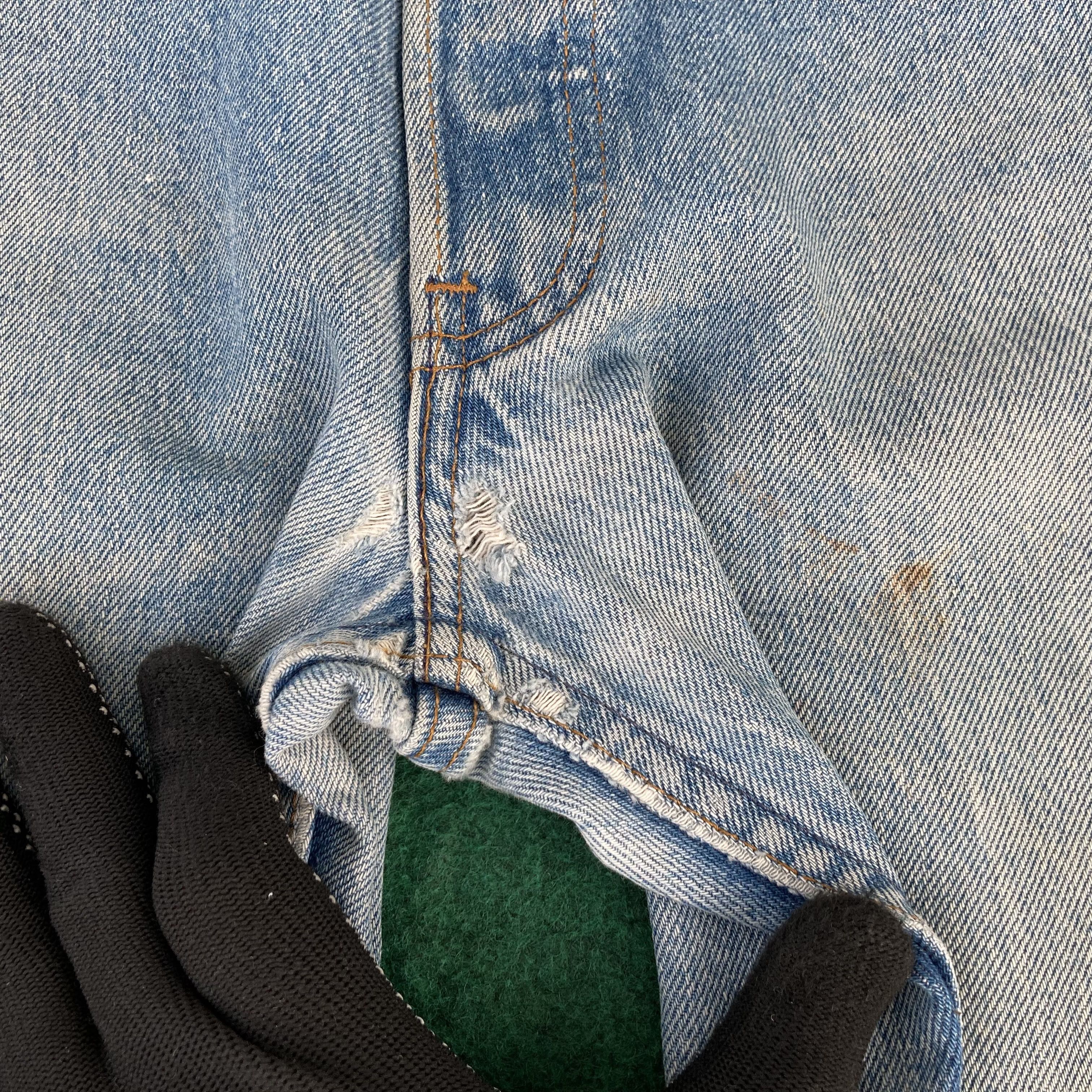 Levi's × Vintage Vtg Levis 501 Ripped Sz 30 Stains Faded Jeans Size US 30 / EU 46 - 5 Thumbnail