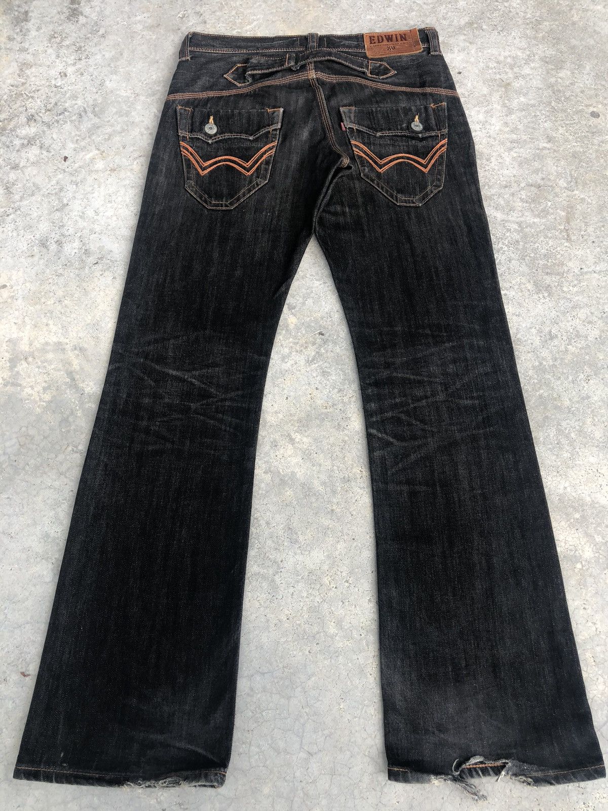 Edwin Y2k Edwin XV Flared Jeans Distressed buckle back jeans Size US 33 - 2 Thumbnail
