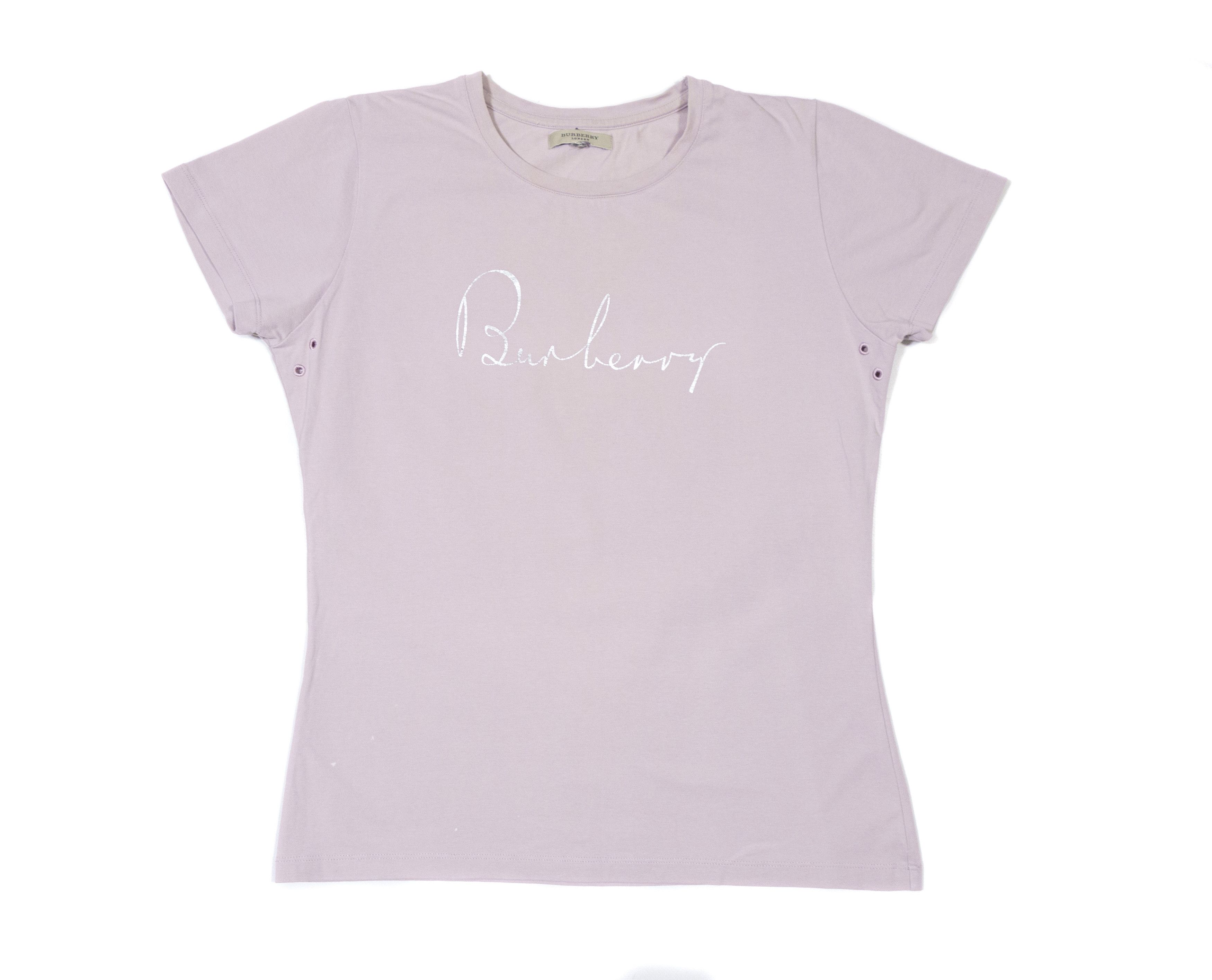 Burberry Big Logo Stretch T-Shirt Size L / US 10 / IT 46 - 1 Thumbnail