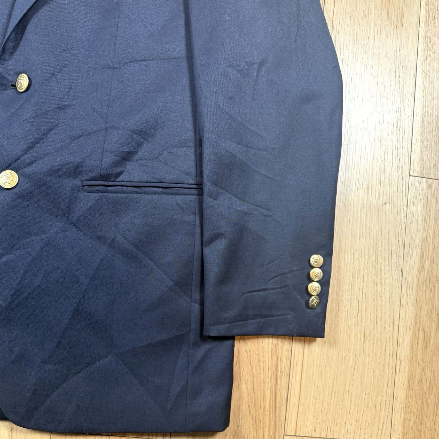 Ralph Lauren Lauren Ralph Lauren Blazer Wool 44R Mens Navy Blue Gold Button Sports Coat Black Paisley Pattern Size 44R - 6 Thumbnail