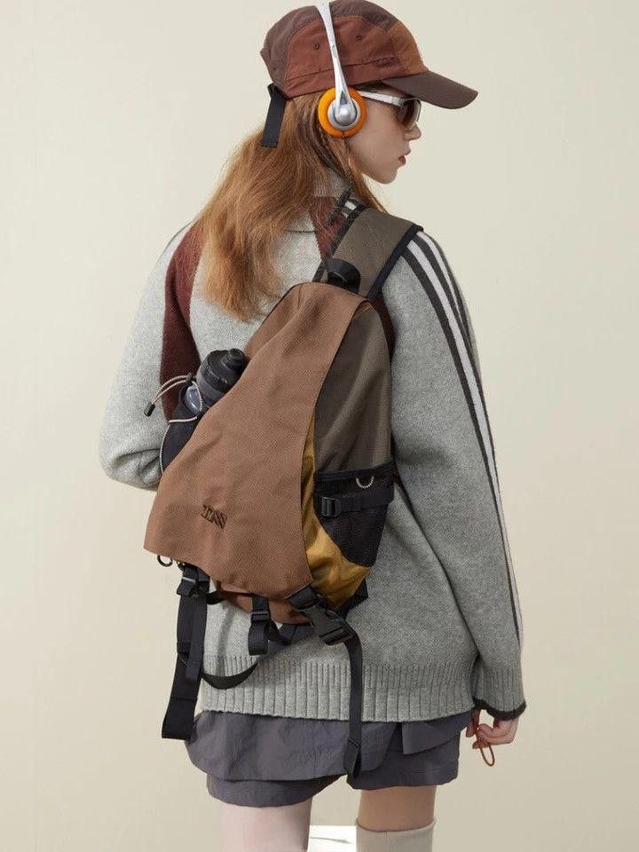 Vintage Brown Streetwear Crossbody Hiking Backpack Size ONE SIZE - 3 Thumbnail