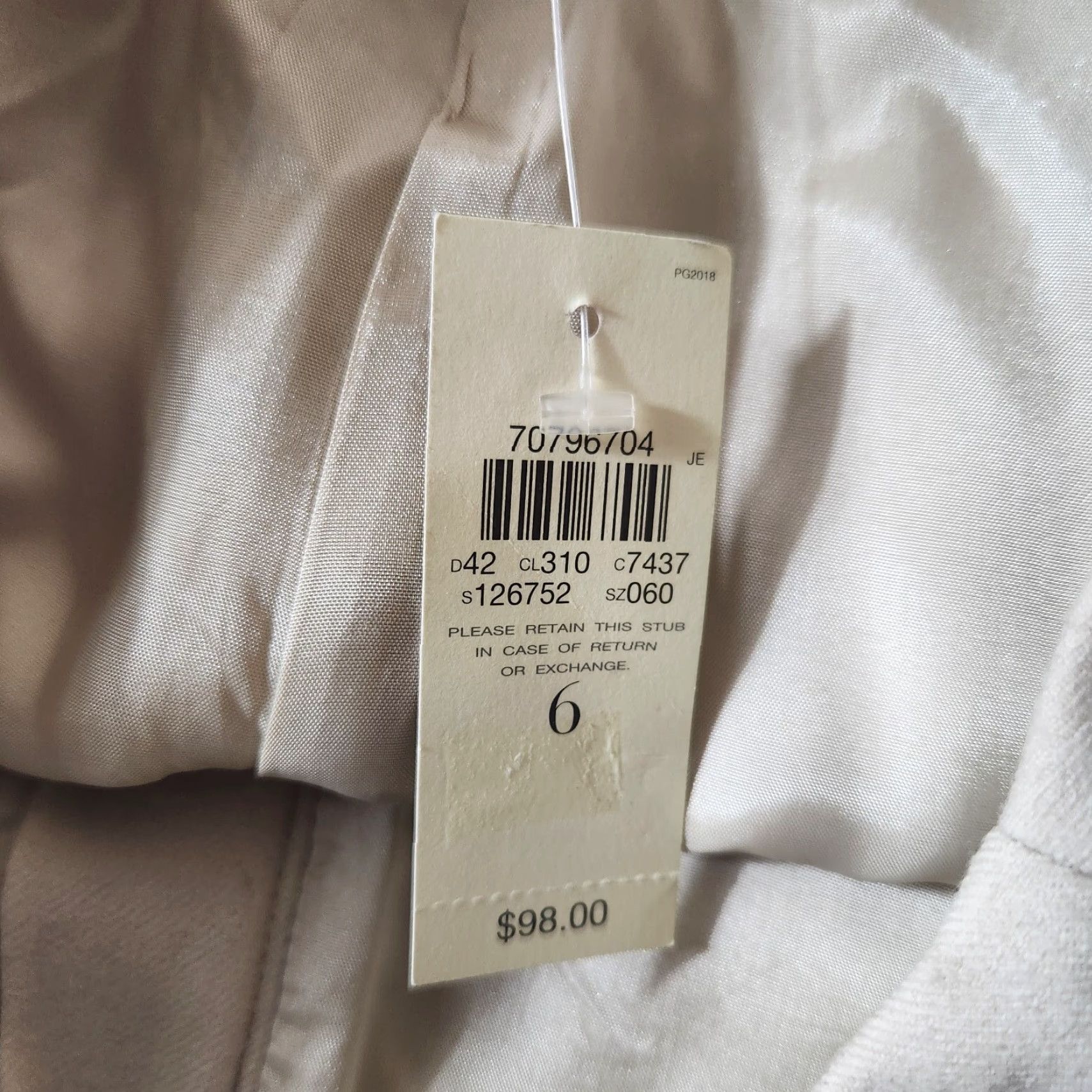 Vintage AT Studio Wmns Wool Cashmere High Rise Cuffed Wide Leg Dress Pants-Size 6 NWT Beige Wool Dress Pants Wide-Leg Office Womens Size 28" / US 6 / IT 42 - 7 Thumbnail