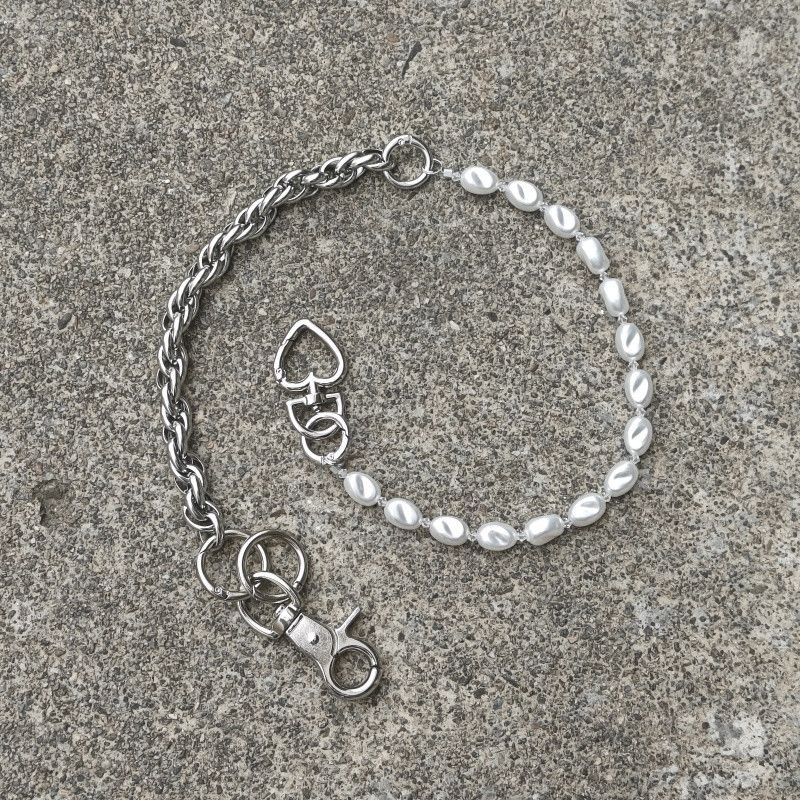 Japanese Brand × Jewelry Punk Pants Chain with Pearl Hemp Flower Links Size ONE SIZE - 2 Thumbnail