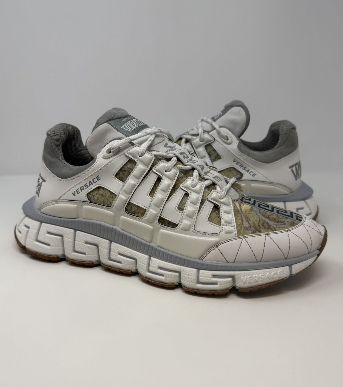 Versace Versace Trigeca Barocco Print Sneaker White Size US 13 / EU 46 - 1 Thumbnail
