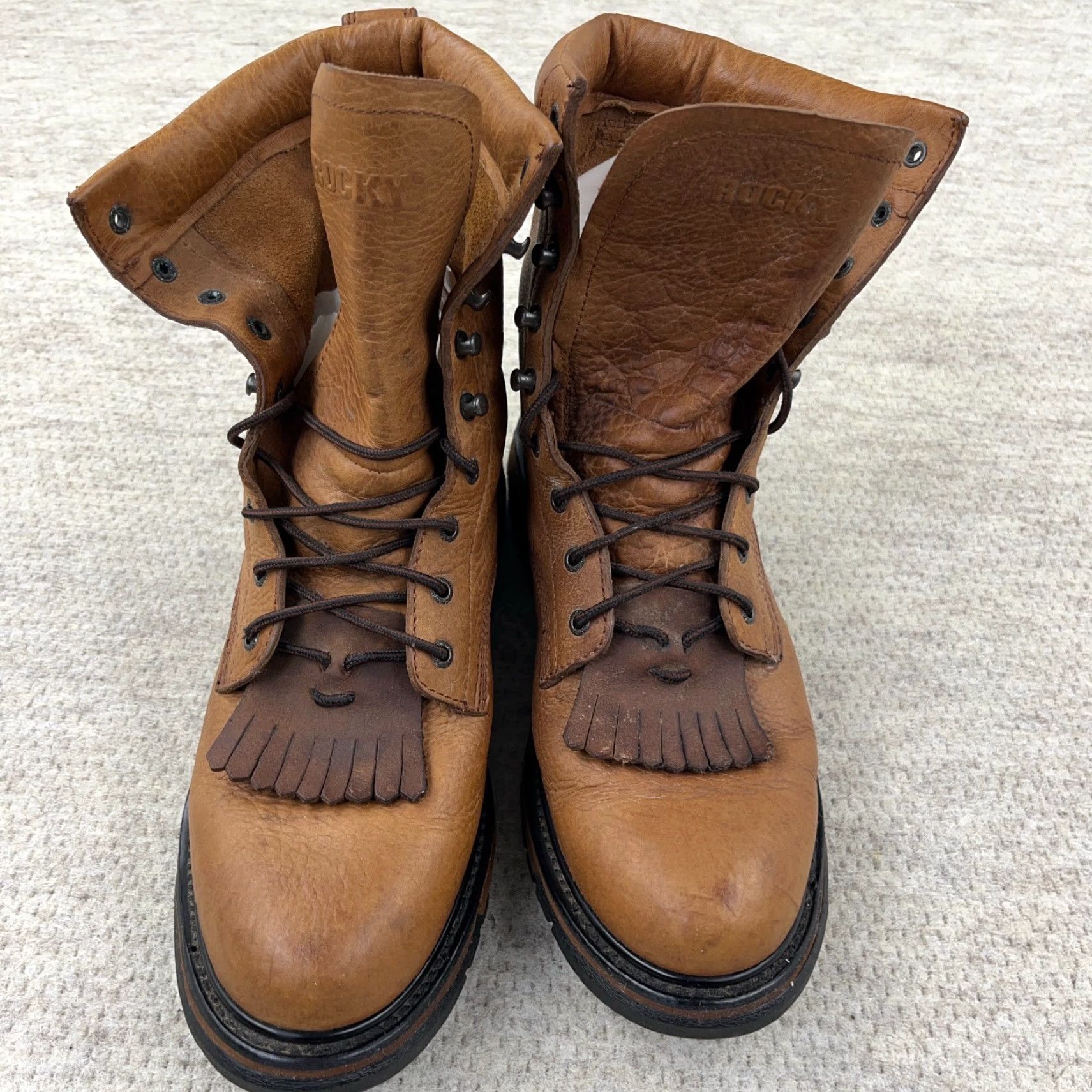 Vintage VINTAGE Rocky Original Rider Mens Boots 14 M Brown Leather Waterproof Mid-Calf Casual Fall Winter Size US 14 / EU 47 - 4 Thumbnail