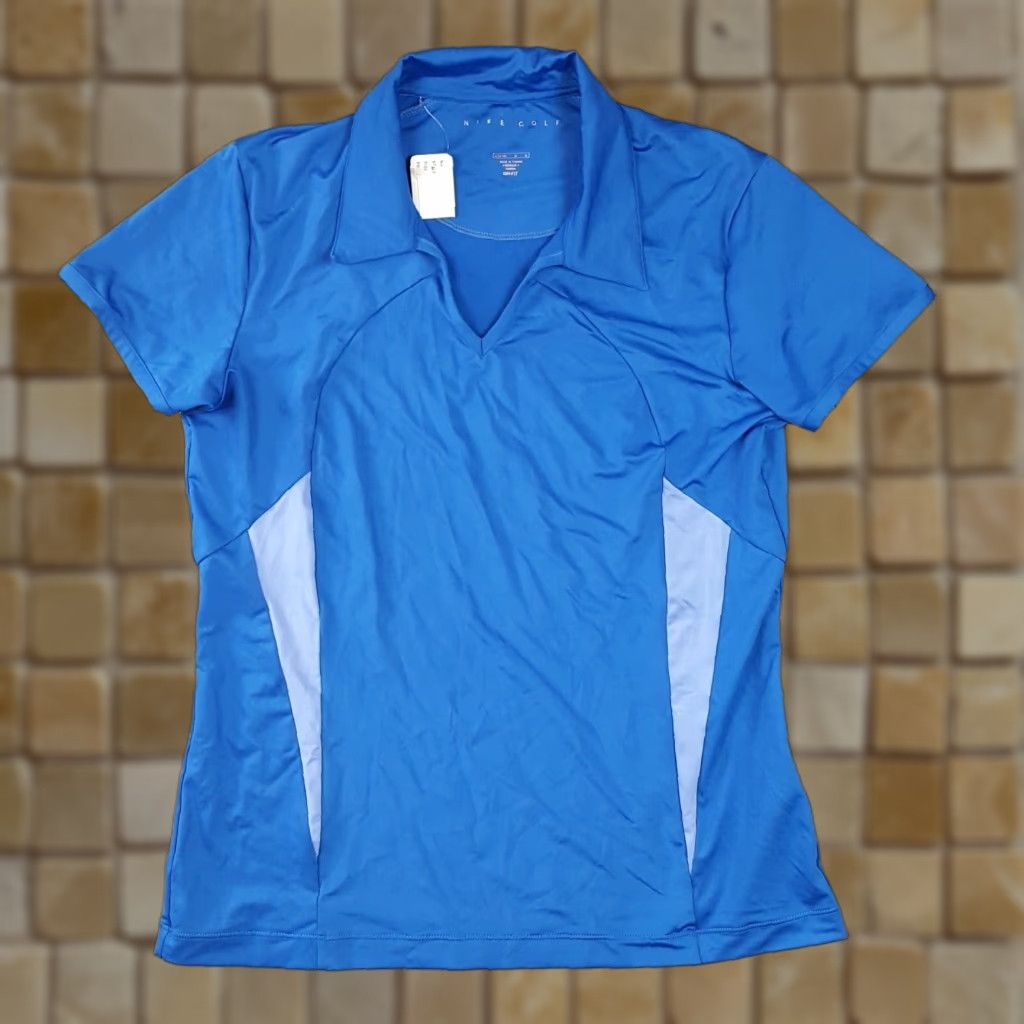 Nike VINTAGE Nike Golf Blue Short Sleeve Womens Large Athletic Workout Gym Tennis T Shirt Top Size L / US 10 / IT 46 - 1 Thumbnail