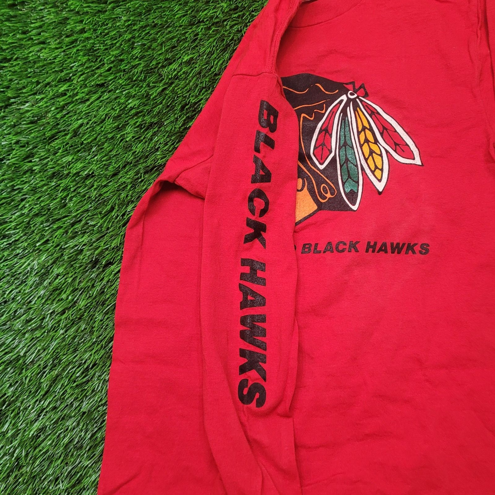 Vintage VTG 80s Chicago Blackhawks Long Sleeve T-Shirt Womens XS/S Size XS / US 0-2 / IT 36-38 - 3 Thumbnail