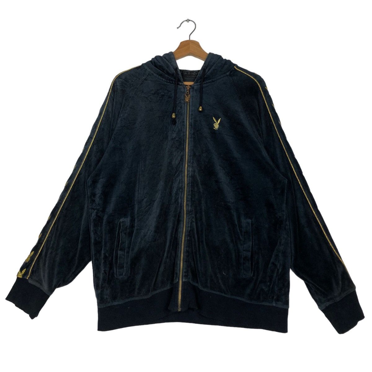 Japanese Brand 🔥Vtg Velvet Jacket Playboy Side Tape Design Big Logo Size US L / EU 52-54 / 3 - 8 Thumbnail