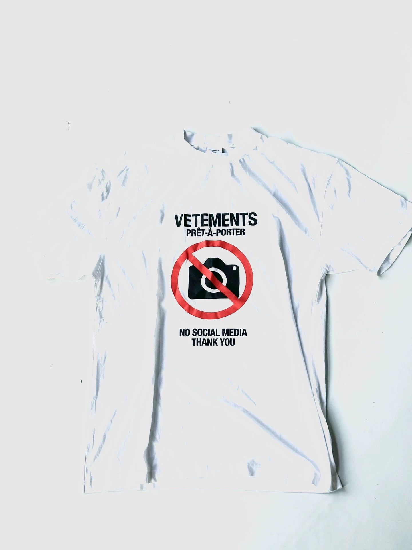 Vetements 2020 VETEMENTS ANTISOCIAL NO SOCIAL MEDIA SLOGAN TEE