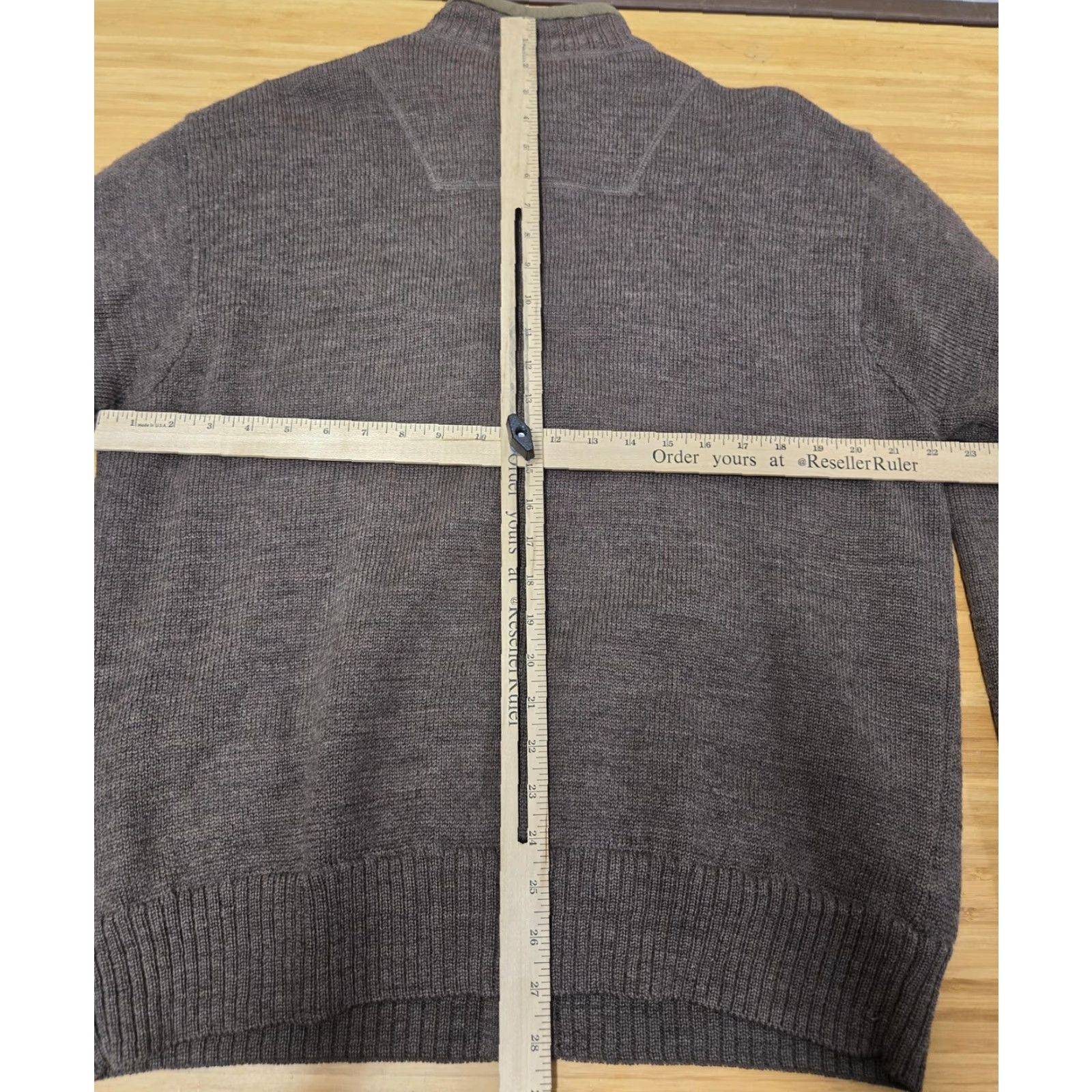 Vintage Beretta Mens Full Zip Sweater M Brown Wool Lined Shoulder Patches Hunting Knit Mock Neck Solid Size US M / EU 48-50 / 2 - 8 Thumbnail