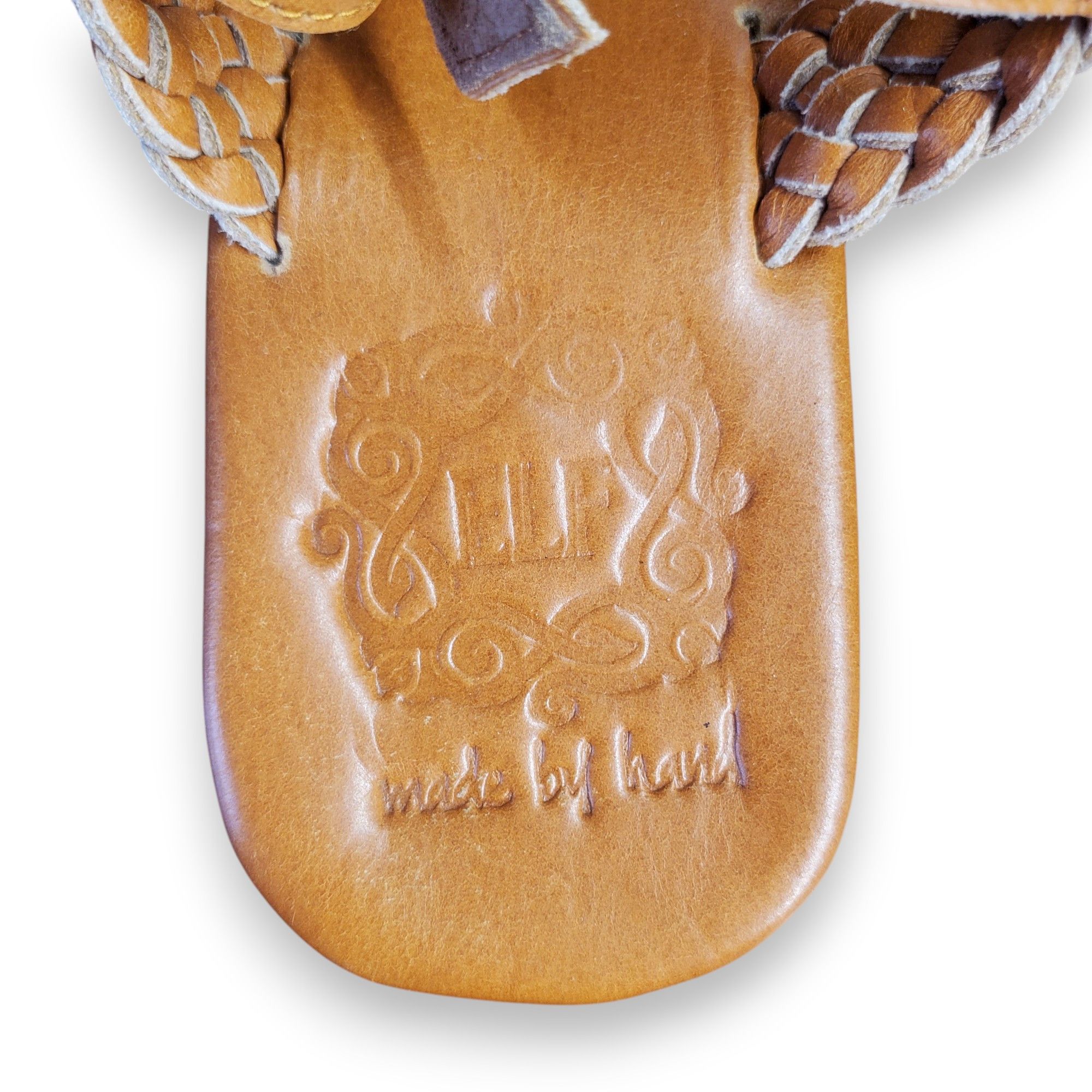 Other Elf Size 9.5 NEW Thong Sandals Handmade Brown Leather Braid Size US 9.5 / IT 39.5 - 10 Thumbnail