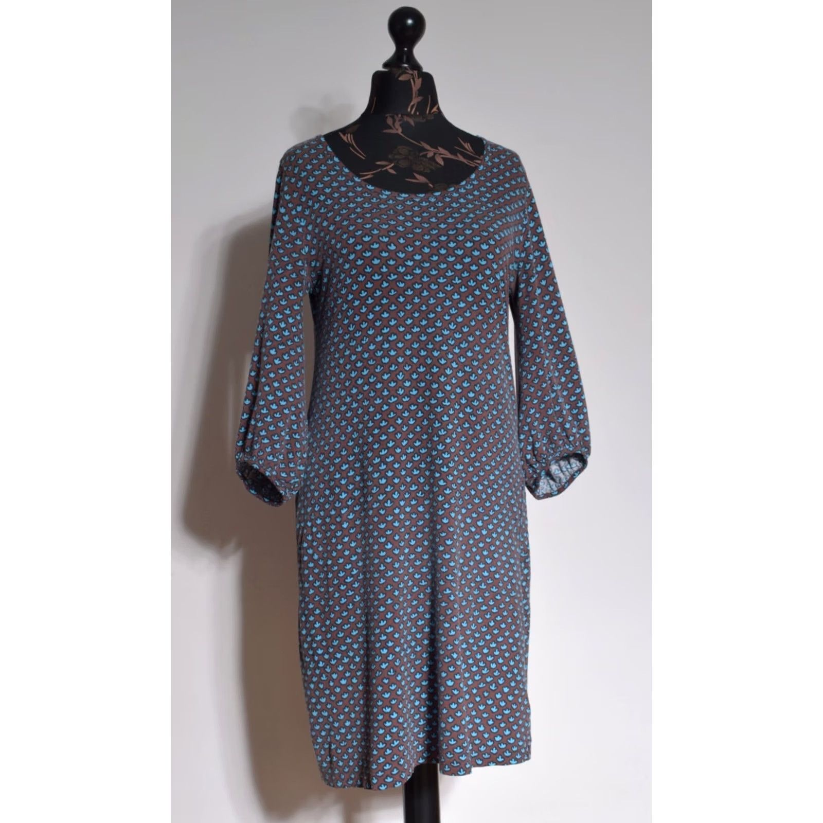 Marimekko Marimekko Dress Shirt Shift 3/4 Sleeve Blue Geometric Print Women S Size S / US 4 / IT 40 - 2 Thumbnail