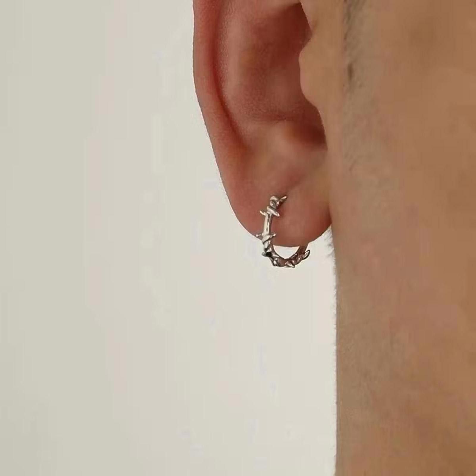 Jewelry 925 Silver Retro Punk Grunge Earrings - 1 Piece, Men's