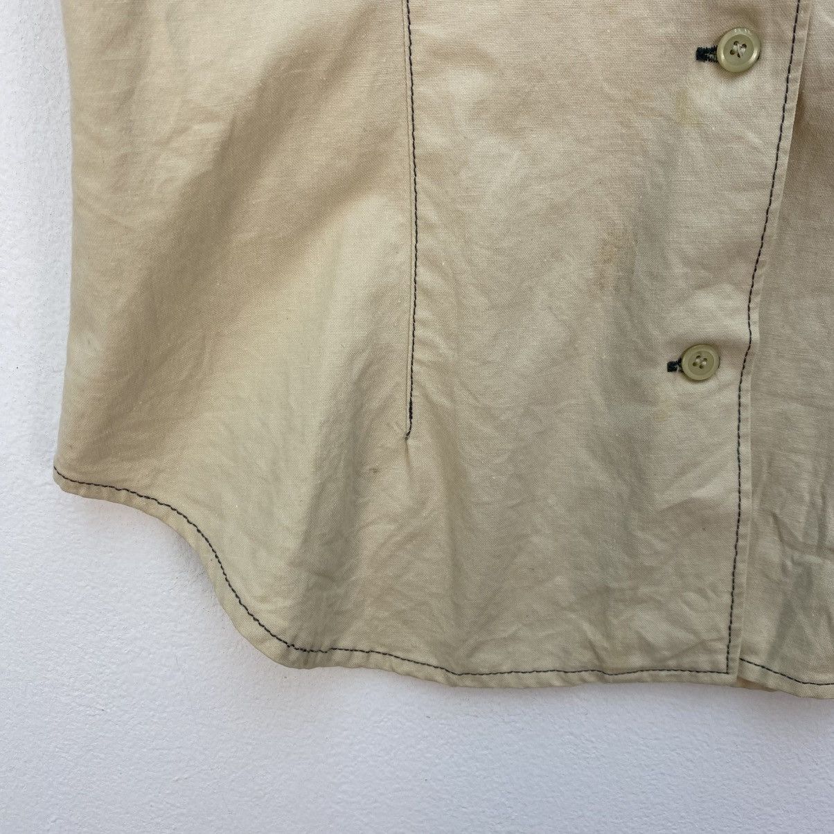 Hysteric Glamour 💥 sleeveless khaki button-down shirt from the Japanese brand Size S / US 4 / IT 40 - 5 Thumbnail