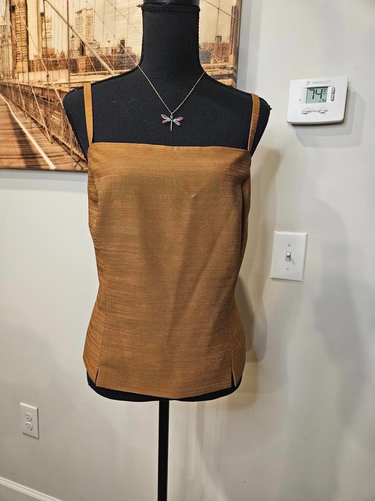 Designer Doncaster Brown Camisole Top #445 Size M / US 6-8 / IT 42-44 - 1 Thumbnail