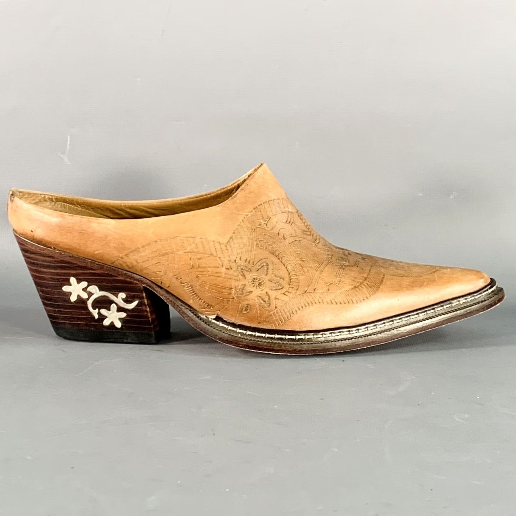 Stetson STETSON Mules Pumps Size 10 Camel Embossed Leather Western Adult Womens Size US 10 / IT 40 - 2 Thumbnail