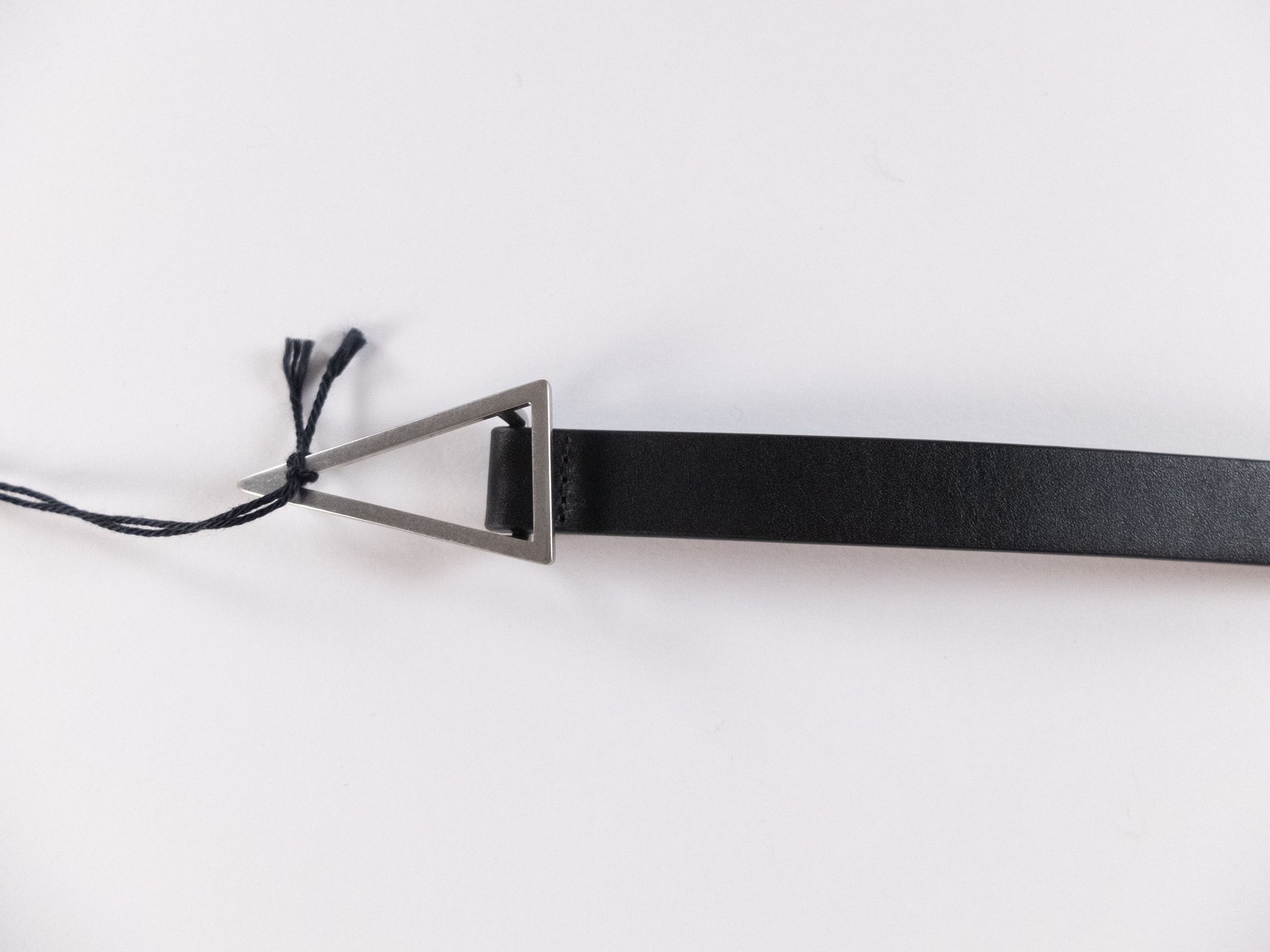 Bottega Veneta BOTTEGA VENETA Triangle buckle black thin leather belt 105 Size 42 - 3 Thumbnail