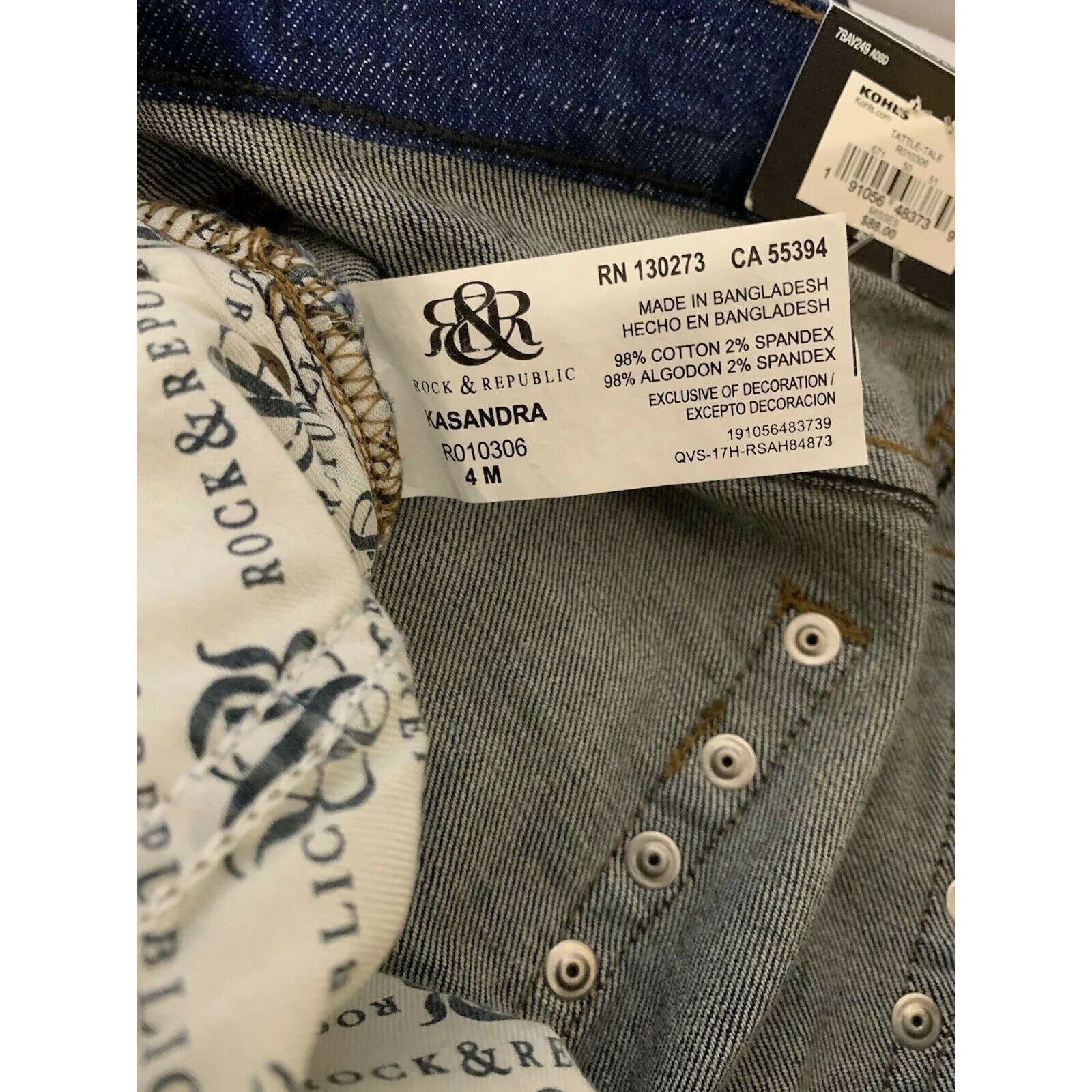 Rock Revival Rock & Republic Women's Sz 4M mid rise bootcut tattle-tale K Size 27" / US 4 / IT 40 - 2 Thumbnail