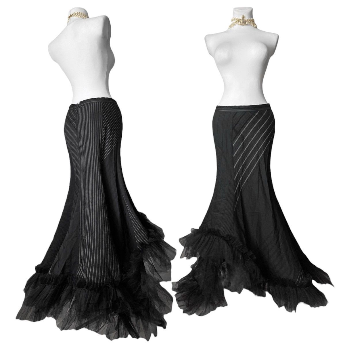 Vintage Archive Avant - Garde asymmetric Dark Fashion maxi skirt Size 25" / US 0 / IT 36 - 1 Thumbnail