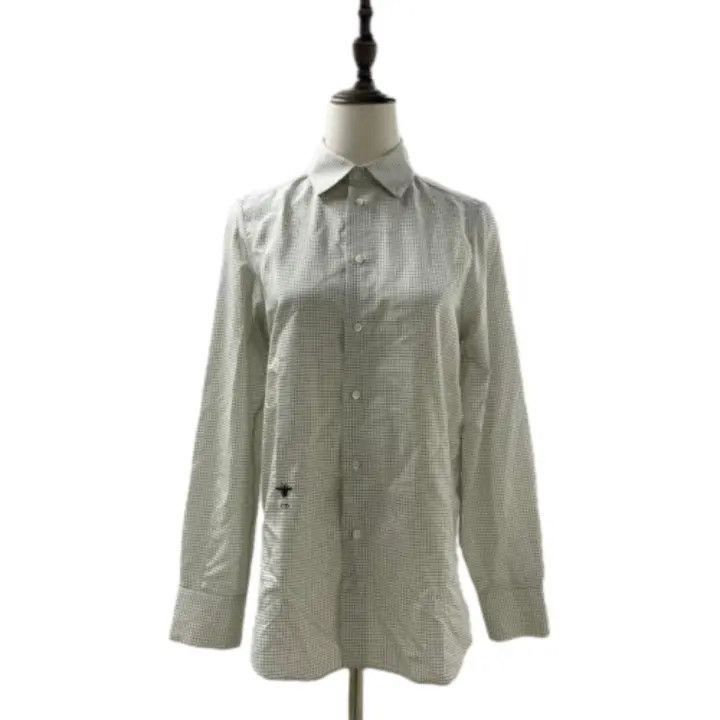 Dior Dior Gray Silk Bee Logo Shirt 0079-2507 Size S / US 4 / IT 40 - 1 Thumbnail