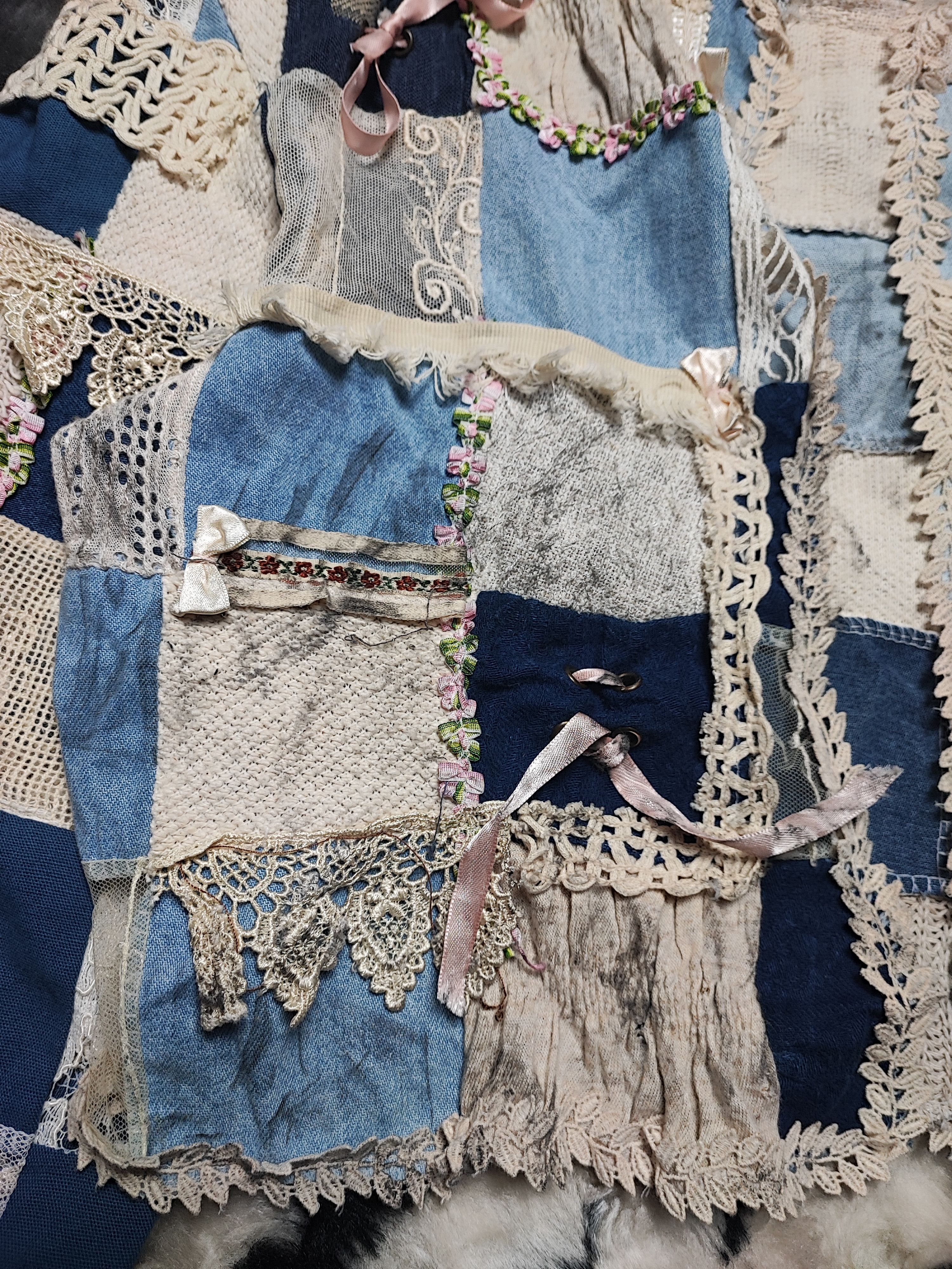 Le Grande Bleu (L.G.B.) Crop Top Patch Work By Rick Harold Size S / US 4 / IT 40 - 7 Thumbnail