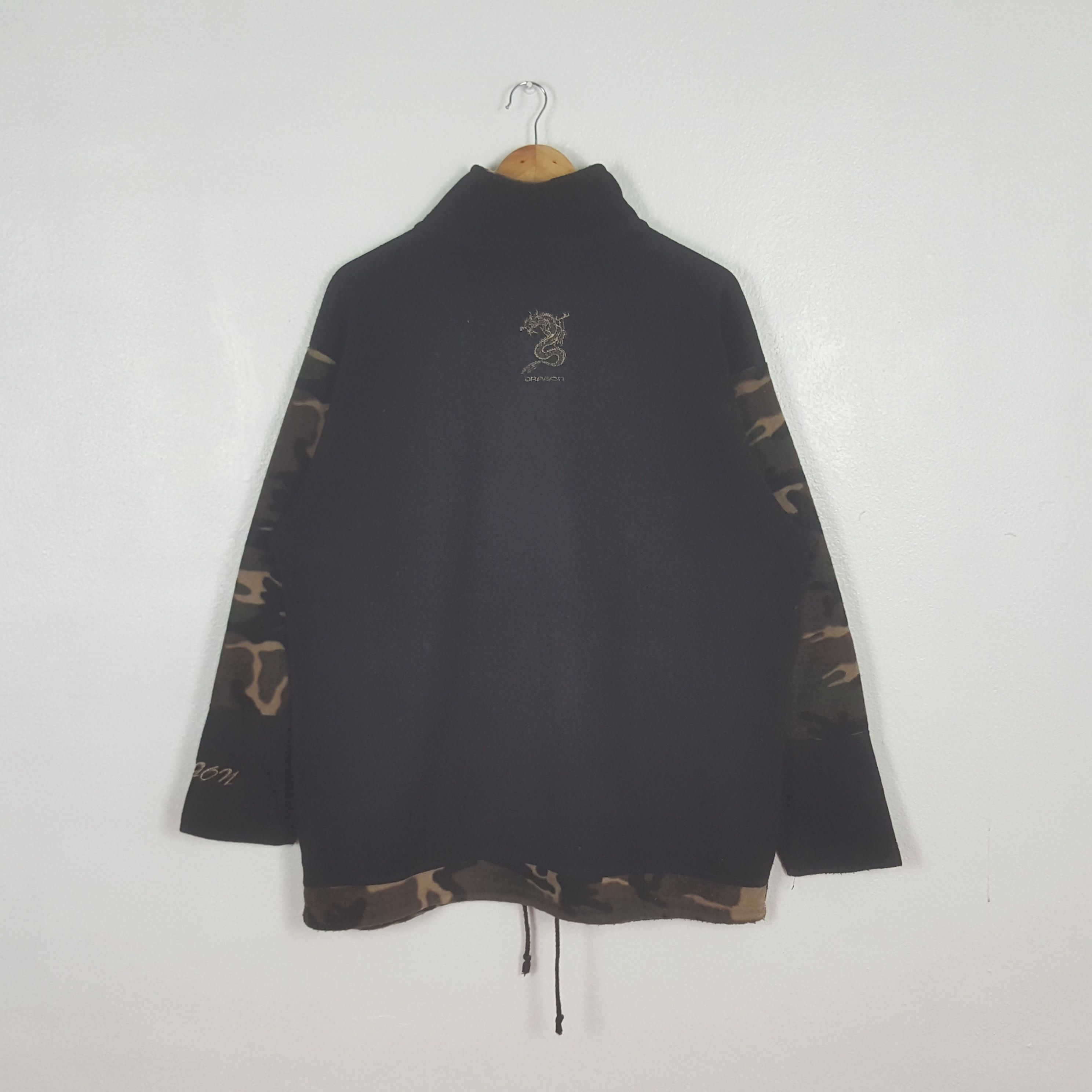 Vintage Vintage Dragon Camo Fleece Half Zipper Sweatshirt C313N9 Size US L / EU 52-54 / 3 - 3 Thumbnail