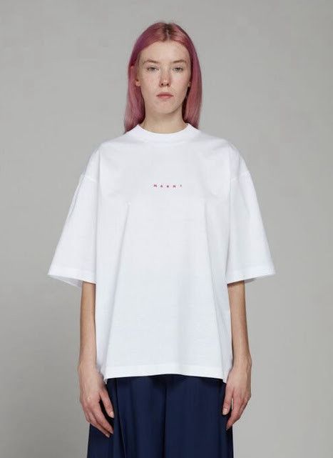 Marni o1w1db10125 Cotton T-Shirt in White Size M / US 6-8 / IT 42-44 - 1 Thumbnail