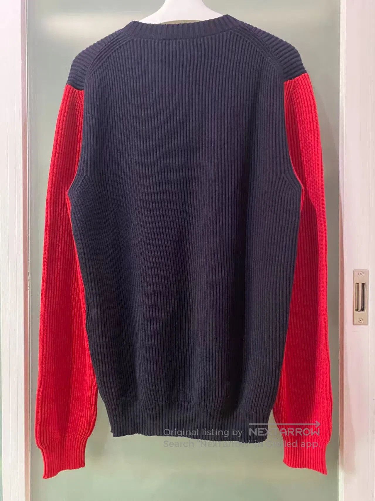 Versace versace knitted sweater in navy and red. Size US L / EU 52-54 / 3 - 2 Thumbnail