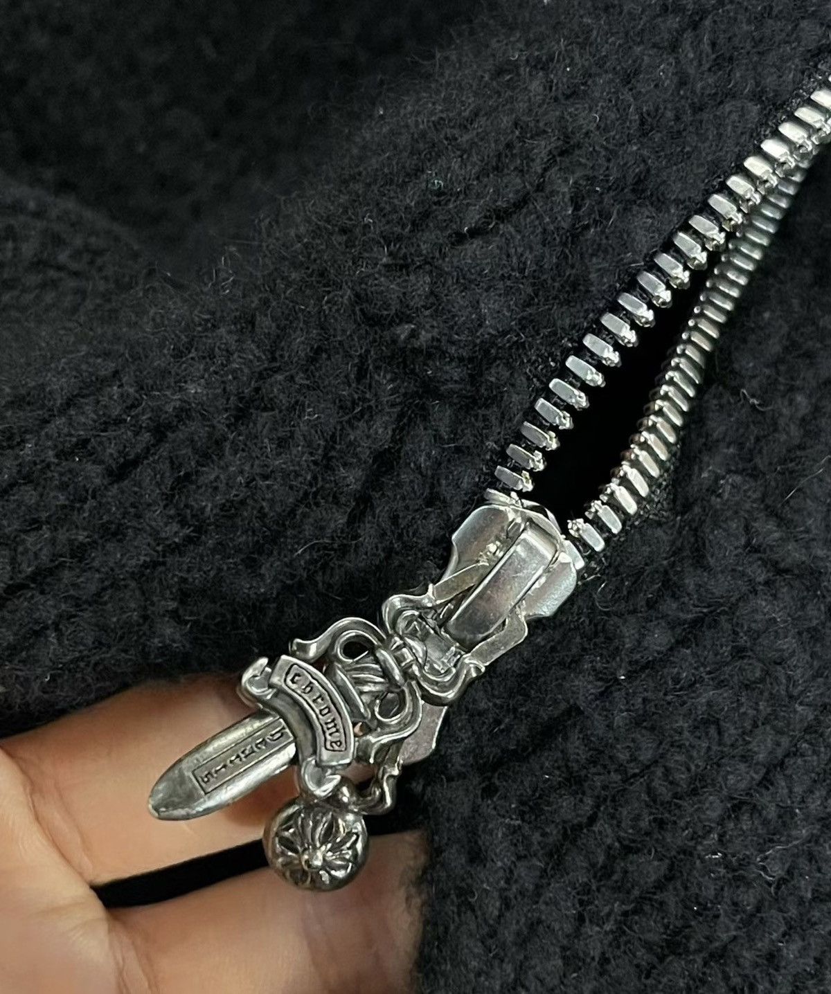 Chrome Hearts Chrome Hearts L Knit Zip-Up Hoodie Leather Cross Patches Size US L / EU 52-54 / 3 - 7 Thumbnail