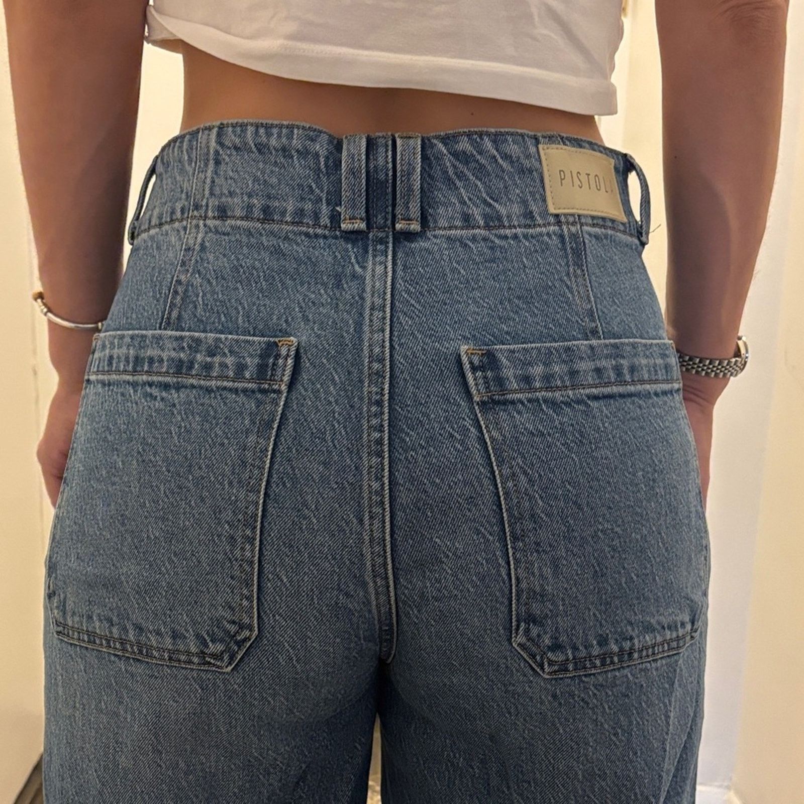 Pistola NWT Pistola Wide-Leg Jeans in Classic Blue Size 30 Size 30" / US 8 / IT 44 - 4 Thumbnail
