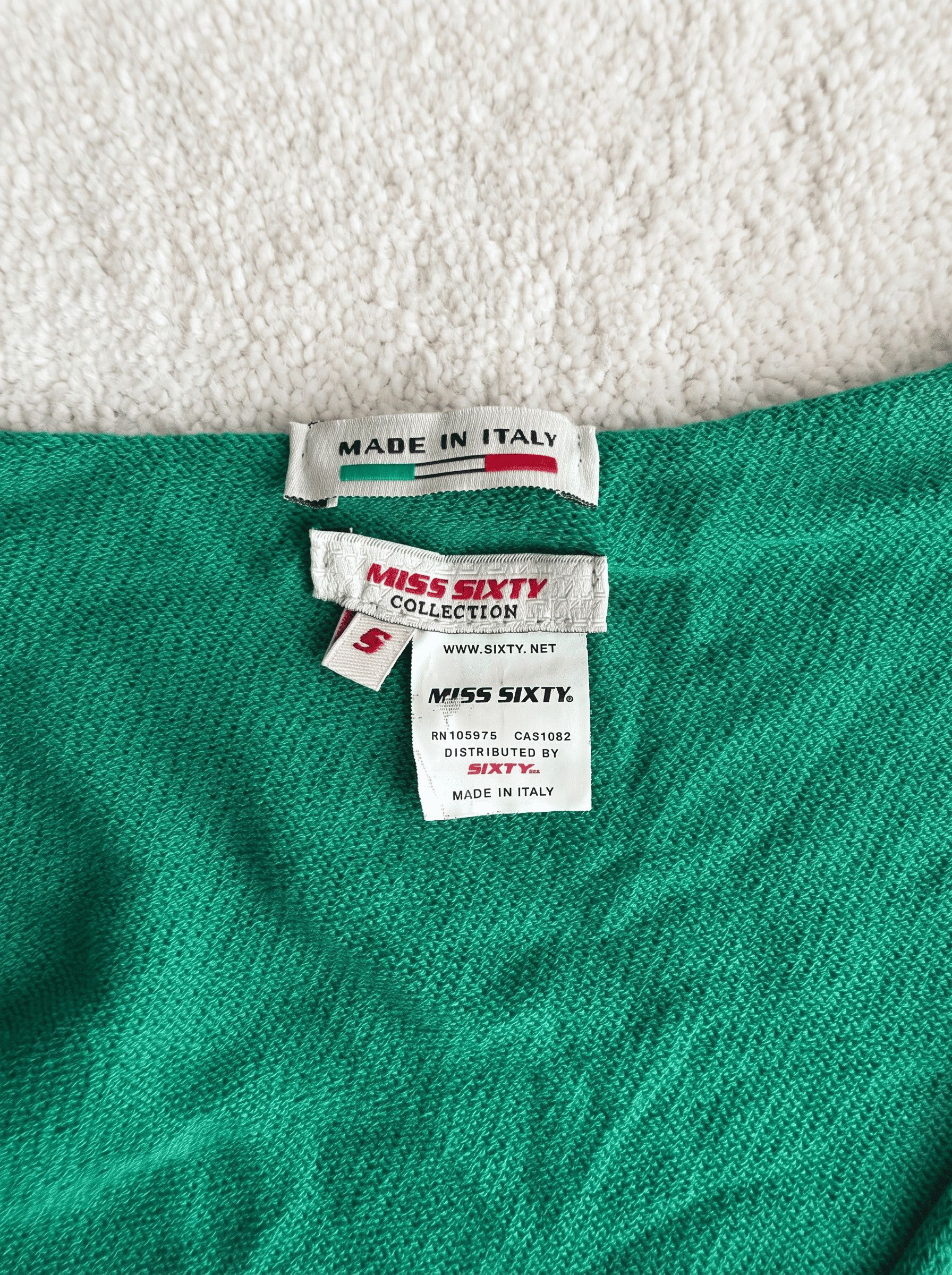 Miss Sixty Miss Sixty Y2K Metallic Graphic Knit Top Green/Silver Size S / US 4 / IT 40 - 3 Thumbnail