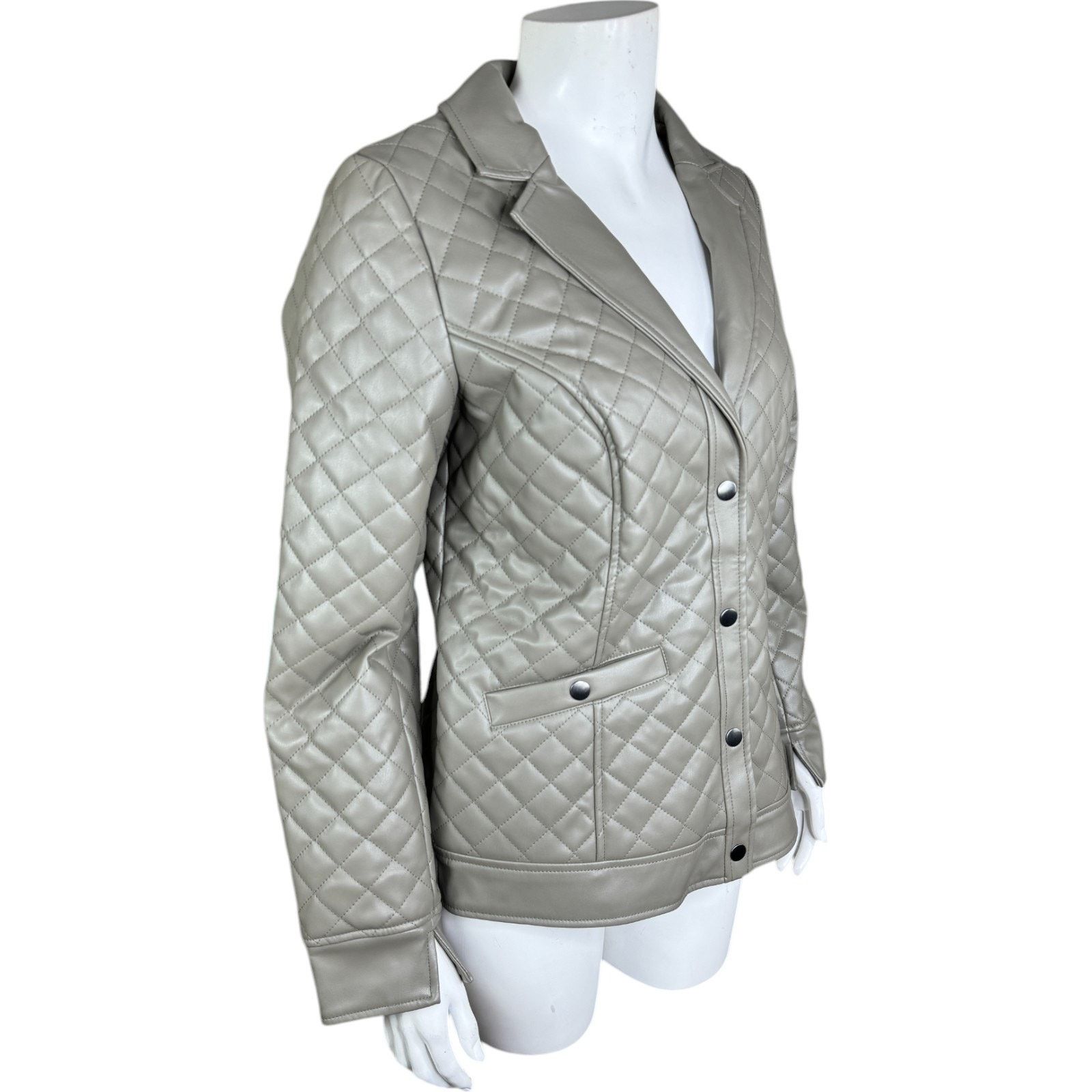 Denim & Co. Denim & Co. Signature Faux Leather Blazer Olive XX-Small Size XXS / US 00 / IT 34 - 14 Thumbnail