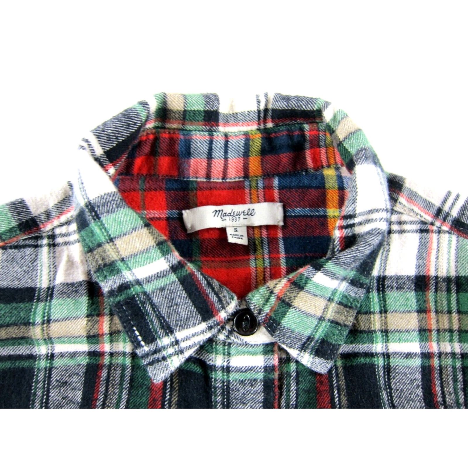 Madewell Madewell 100% Cotton Green Red Flannel Long Sleeve Button Up Blouse Woman Small Size S / US 4 / IT 40 - 3 Thumbnail