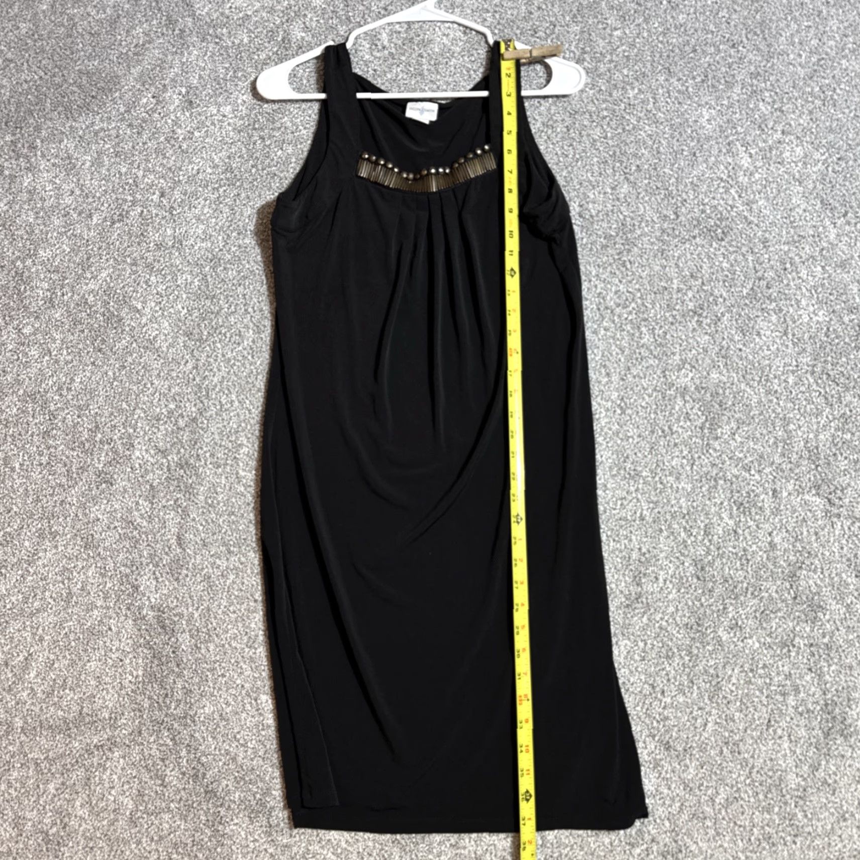 Vintage Jaclyn Smith Beaded Embellished Dress Sleeveless Black Knee Length A-Line Bodycon Size S Women's Evening Party Cocktail Vintage No N/A Size S / US 4 / IT 40 - 3 Thumbnail