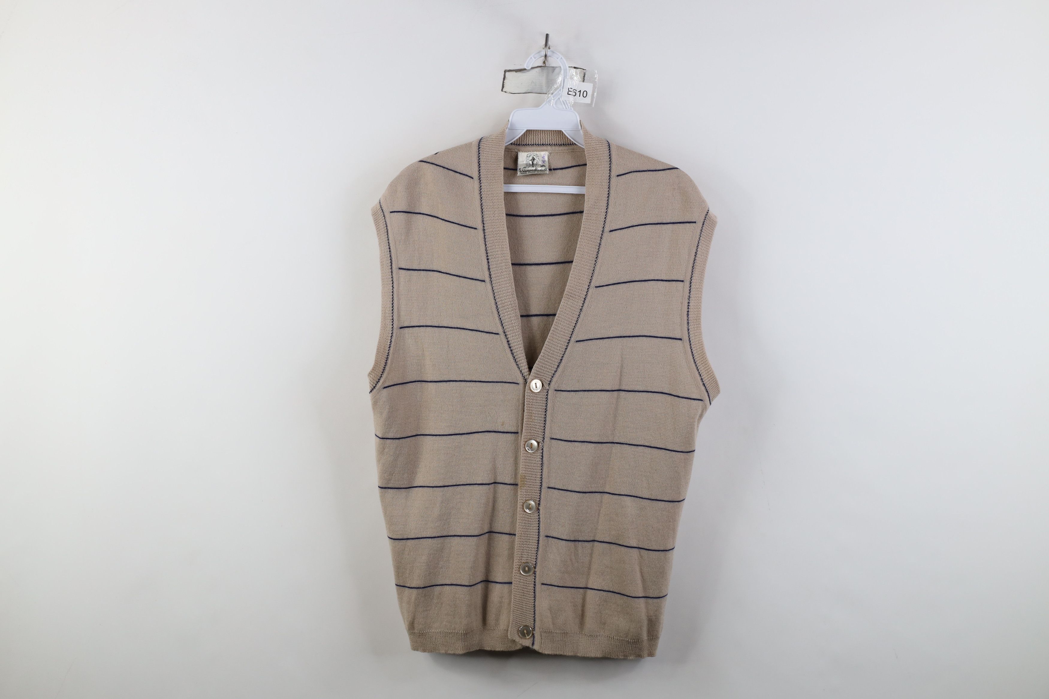 Vintage Vintage 50s 60s Streetwear Striped Cardigan Sweater Vest Size US S / EU 44-46 / 1 - 1 Thumbnail