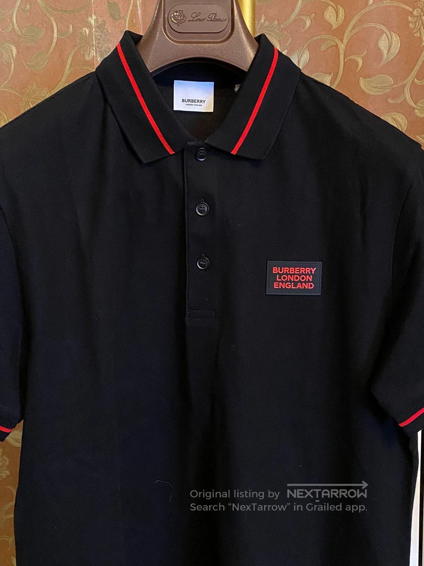 Burberry Black Polo Shirt with Red Trim . Size US M / EU 48-50 / 2 - 2 Thumbnail